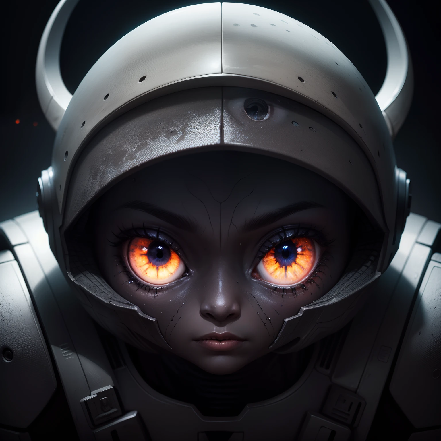 alien, et grey, pele acinzentada, olhos pretos grandes, nebulosa