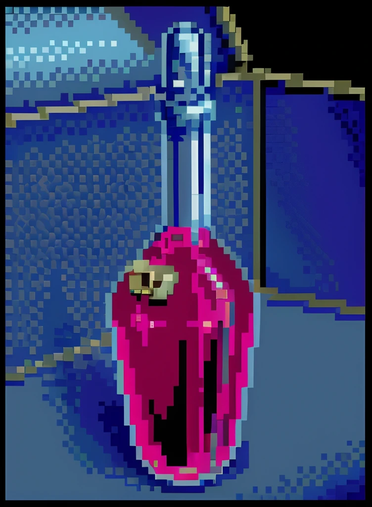 There is a red object on the floor in a room, painting of one health potion, health potion, /r/pixelarte, #pixelarte:3, jarra de artefato scp hiperdetalhada, ( ( Pontilhamento ) ), Vaporwave pixel classification, potion, Da linha direta Miami, pixel art detalhado, Obelisco de vidro do vazio, Lowres, # pixelarte, #pixelarte