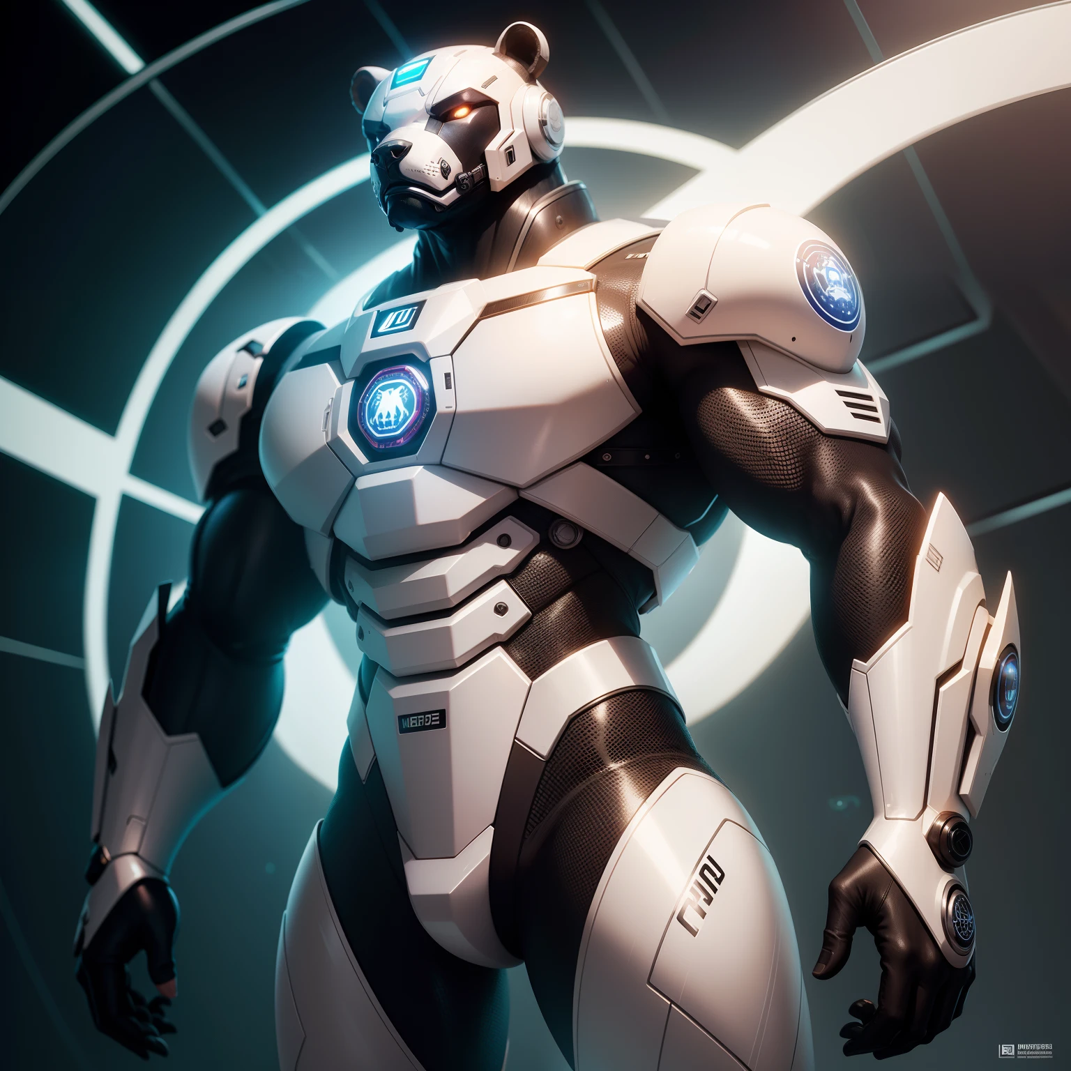 Urso de metalizado (ciborgue), Cybernate, futurista, natureza