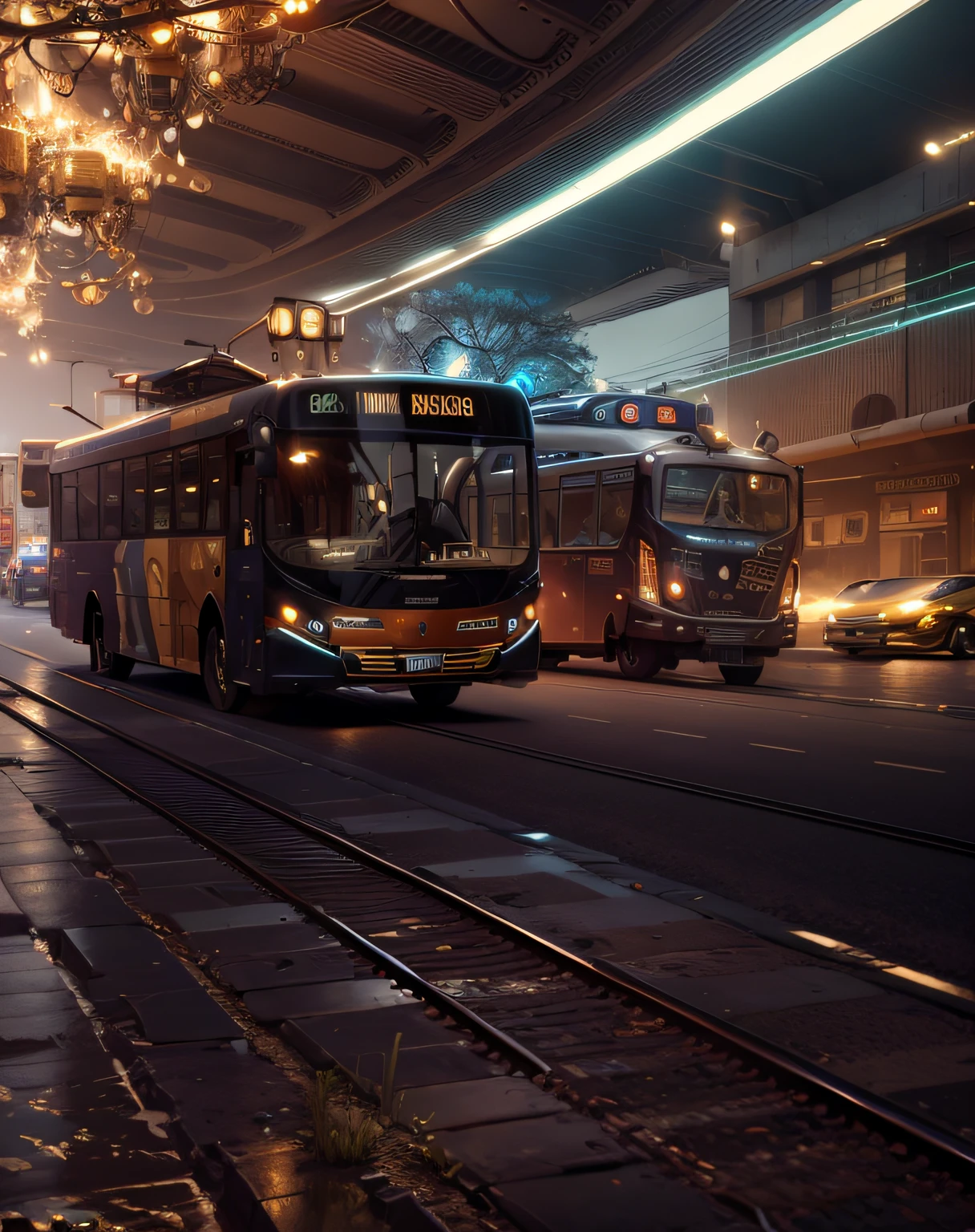 futuristic bus, brancos de fundo, Corpo Steampunk, detalhes intrincados, Magnificent, cinemactic, high resolution, 4k,