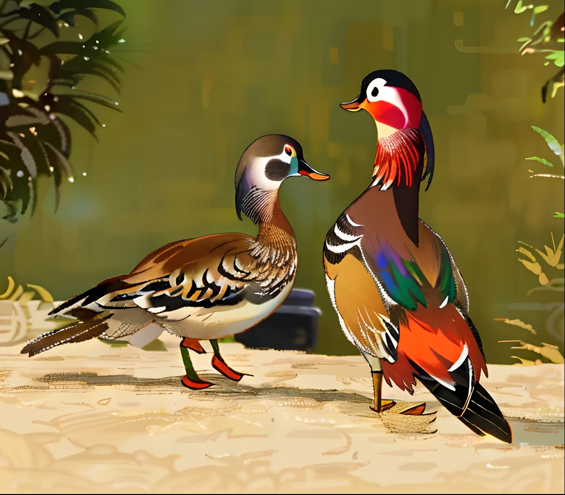 mandarin duck,Movie lighting,exquisitedetails