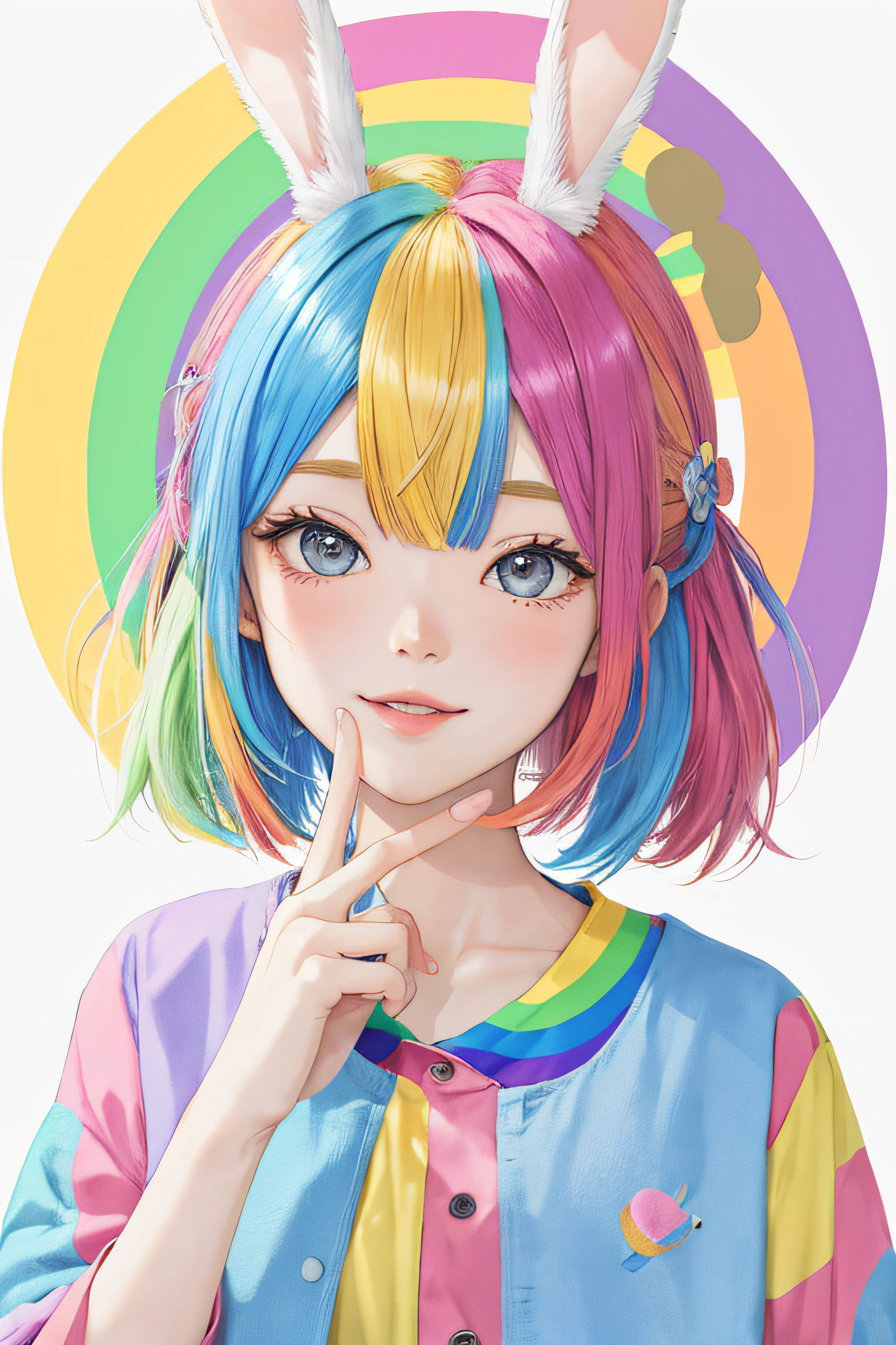 rainbow hair, Shinano Bunny