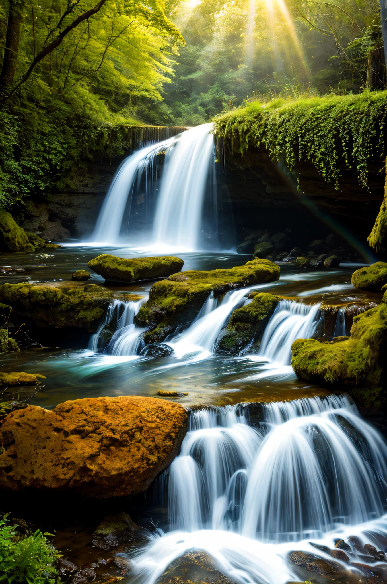 (Big waterfalls) butterflies, unicorn, fantasy, mermaids, forest, cliffs, wildflowers, fairies, hotsprings, Cinematic RAW photo, hyper real photo, ultrarealistic, 8k uhd, dslr, soft lighting, high quality, film grain, Fujifilm XT3, photographed on a Kodak Retina II Sanyo Xacti VPC-CA6, 50mm lens, Wide Angle, Sunrays shine upon it, HDR, hyper-realistic, colorgraded, volumetric lighting, [volumetric fog, moist], shallow depth of field, reflections, photo, deep water floating sparkling splashing rainbows, waves, flowing, glistening, iridescent, rainbow, glimmering, flowers, foam, wet, dripping, splashing, crystal jewels, treasure, steam, water, (masterpiece) (best quality) (detailed) (8k) (HDR) (wallpaper) (cinematic lighting) (sharp focus) (intricate)