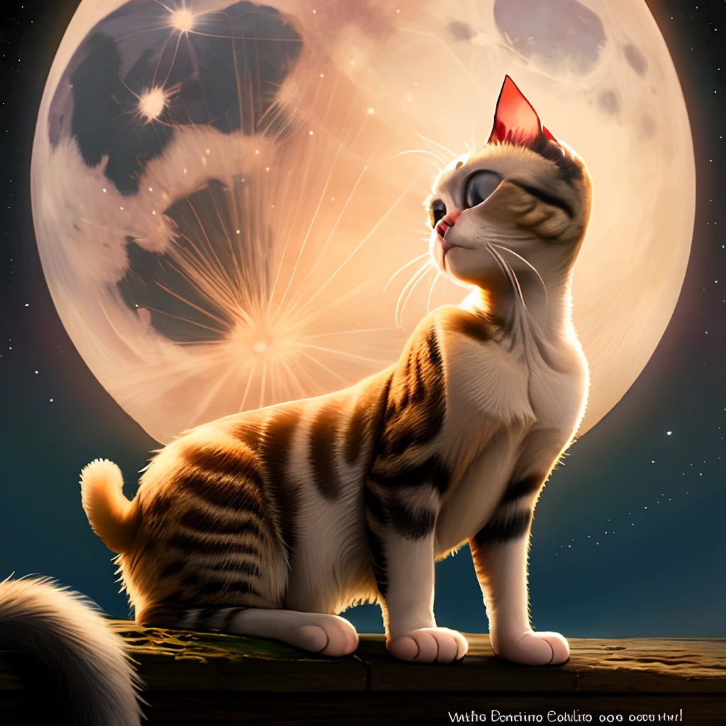Siamese cat looking at the moon