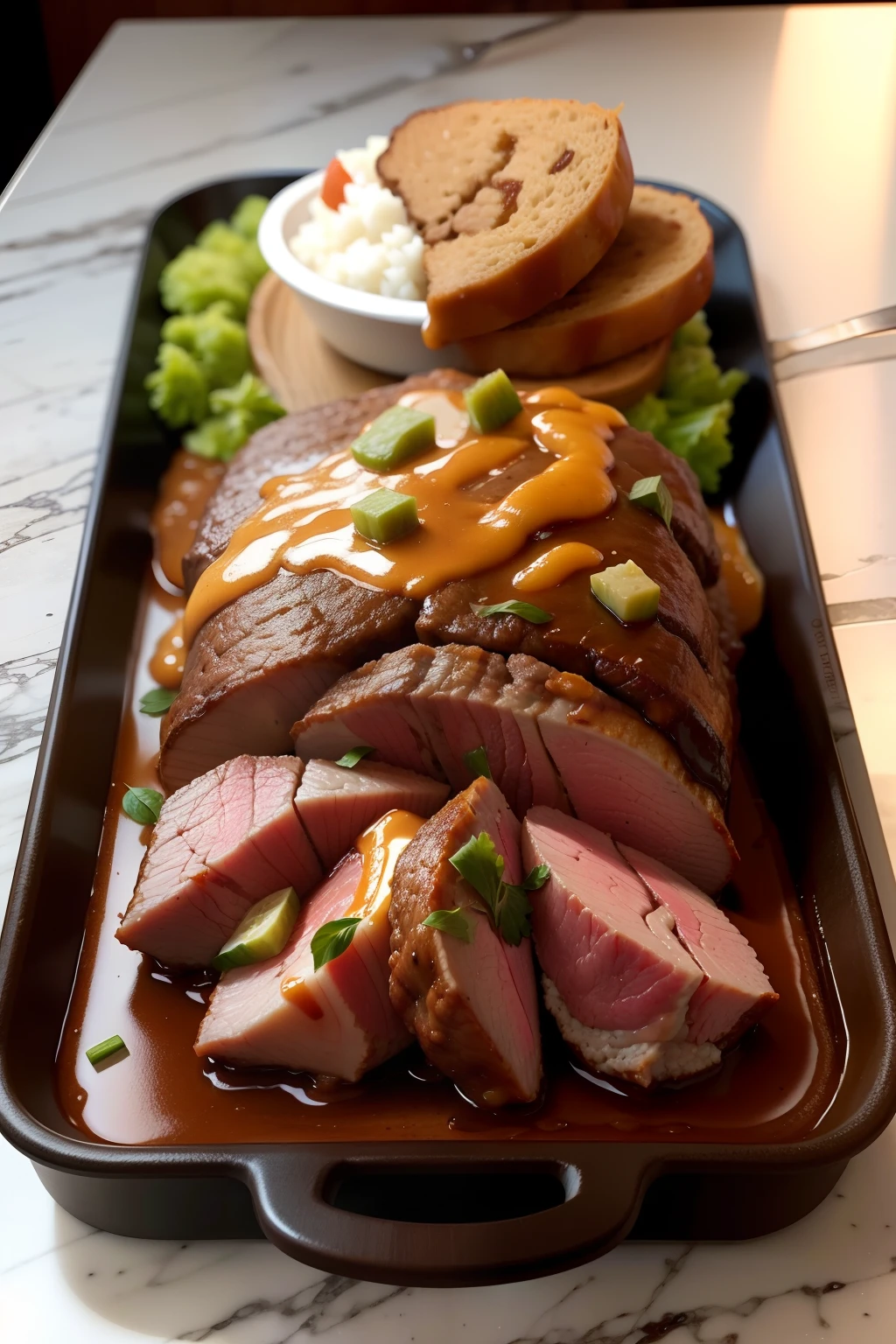 Beef meal on a tray