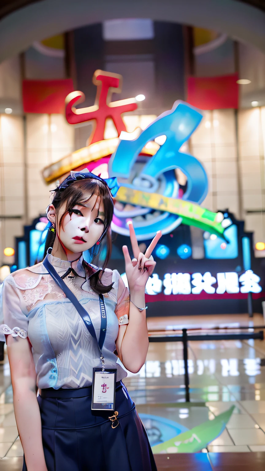 Arad women in gray shirts and blue dresses hold peace signs, Li Zixin, Lu Ji, jinyiwei, wenfei ye, xintong chen, wei wang, Yun Ling, Cai Xukun, Xianxia, xue han, zeng fanzh, Zhang Pengzhen, 1 8 years old, 1 7 years old