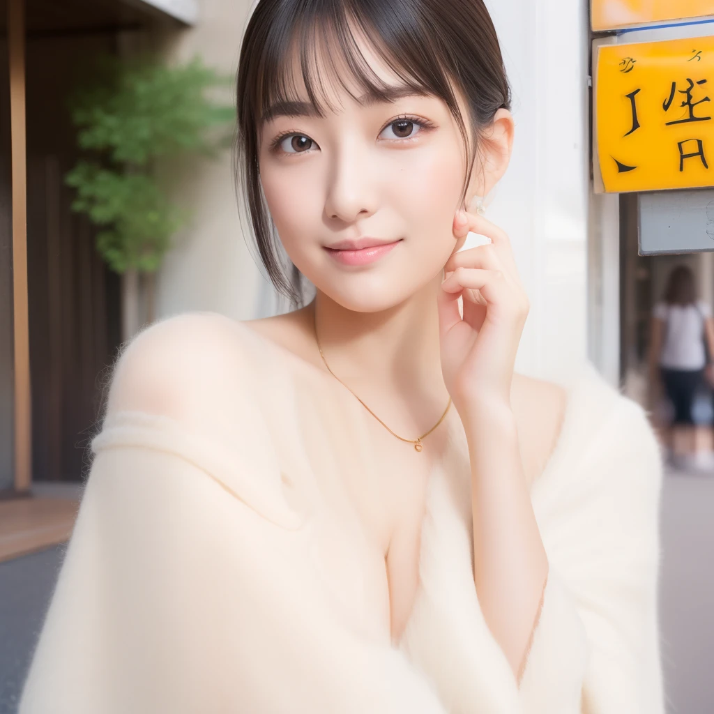 (top-quality)、Poses that show the whole body、frills skirt、Colossal tits、8K,Overwhelming style, Japan Person Model, a sexy girl, , goddess of Japan, An Asian girl, Beautiful young Japan idol woman,, Beautiful Asian Woman、japanese beautiful woman、(a miniskirt)、Sareme、big eye、Move the center of gravity back、Put your hands forward from your feet、Put your feet in a ring of hands、pretty embarrassing、witheout panties、Thin leg、tight skirts、90 degree knees、heels on the ground、hands in front of feet、Hugging legs、Knelt、walkway、RAW Photography、8K、top-quality、 超A high resolution、Beautiful face in every detail、Realistic human skin、Gentle expression、front-facing view、angle from bellow、realisitic、Photorealsitic、cute little、a short skirt、Squatting deep in the city、