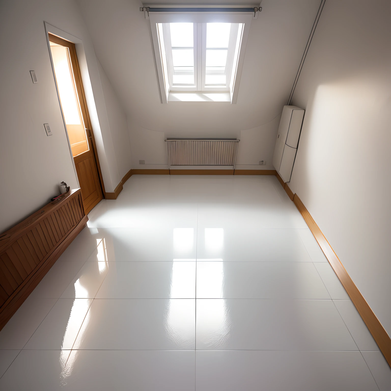 Um quarto vazio, imagem central, imagem real, luz natural no quarto, sala de estar vazia, quarto vazio, Large and spacious room, Quarto esparso, um quarto grande, Sala de estar, interior de uma pequena sala, white floor, piso branco, ceramic floor, sala fechada, sem janelas, white ceramic floor