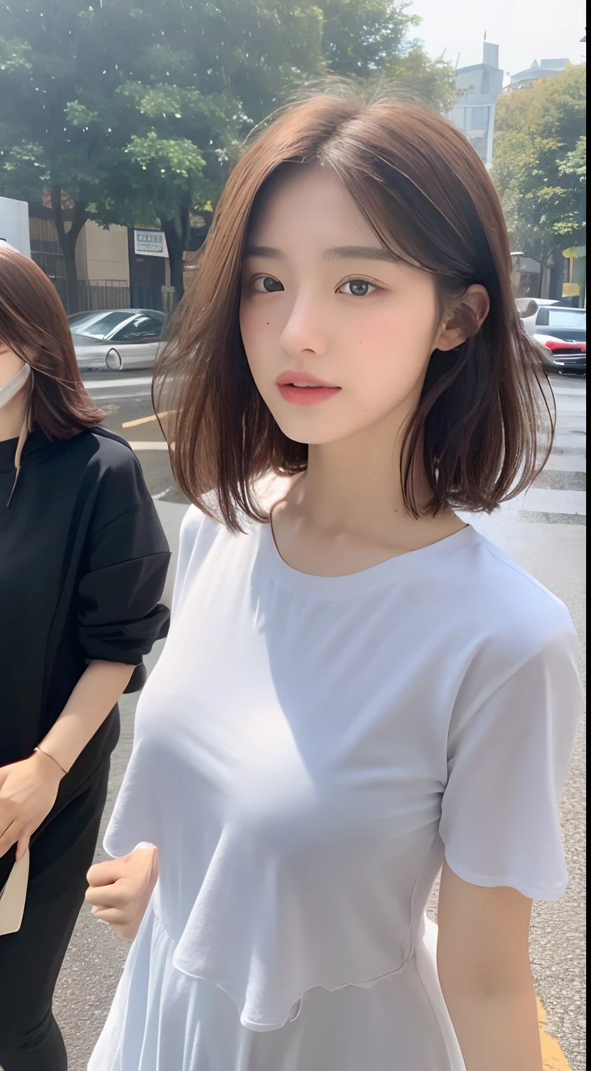 ((Best Quality, 8K, Masterpiece:1.3)), Focus: 1.2, Perfect Body Beauty: 1.4, Buttocks: 1.2, ((Layered Haircut, Breasts: 1.2)), (Wet Clothes: 1.1) , (Rain, Street:1.3), Bandeau Dress: 1.1, Highly Detailed Face and Skin Texture, Delicate Eyes, Double Eyelids, Whitened Skin, Long Hair