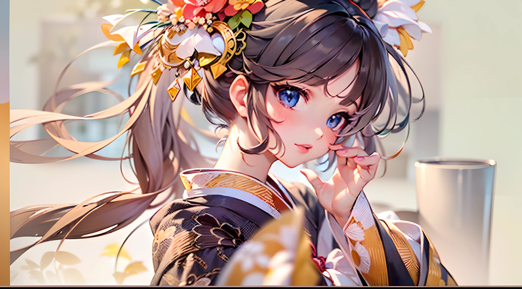 (Masterpiece, top quality, super detailed CG, ultra detailed beautiful face and eyes,super detailed, intricate details:1.2), 8k wallpapers, elaborate features,
(1 person, solo:1.4)perfect cartoon illustration, full body illustration, 1 girl, cute face, yukata, Japanese bon dance