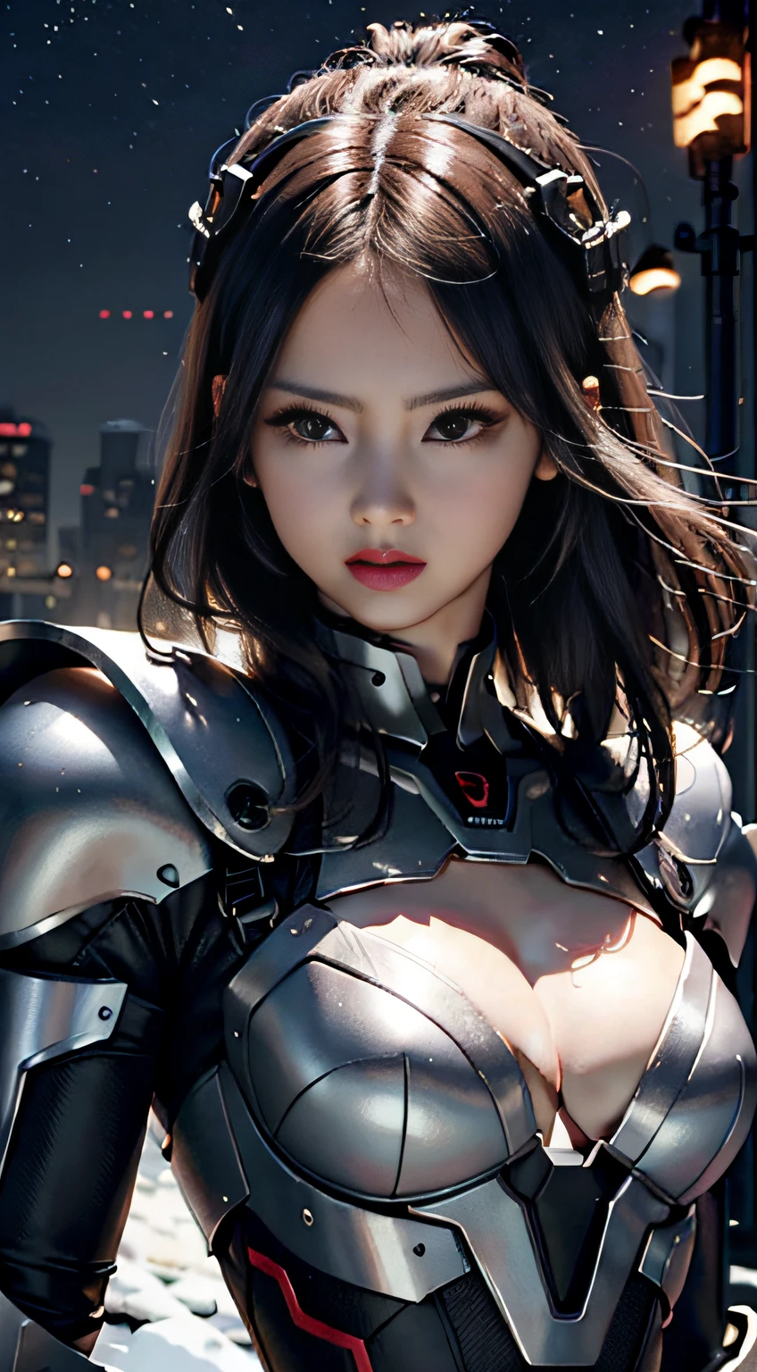 Zhong Fenghua,(RAW photos,best qualtiy),(realisticlying,photograph realistic:1.3),Extremely Delicately Beautiful,astounding,finedetail,tmasterpiece,Hyper-detailing,A high resolution,Most Best Illustration,Best shadow,复杂,depth of fields,(Dramatic lighting:1.4),(From above:1.2),Clear focus,volume fog,8K UHD,digital SLR camera,high qulity,(filmgrain:1.4),富士XT3,full bodyesbian,A beautiful young woman wearing black trench coat, Half-human, Half-robot wolf,((1robot,1robot,Mechanical spine))|Monotonous metallic color,Metal has no color,Robots have no color,robot-girl,metallic mixture,Cyborg girl)),looking at viewert,facing the front there,Combat posture
(electric cables:1.2),(Transfer tubes:1.2),(Machine eye:1.3),((Mechanical part connection)),((both arms)|(Complex mechanical components:1.2~1.6)),((costalis)|(robotjoints:1.2~1.6))、streamlinerai mecha、(lightsabers)、Soil、Milky_way、starrysky、Eau、((armure))、Eau、wave