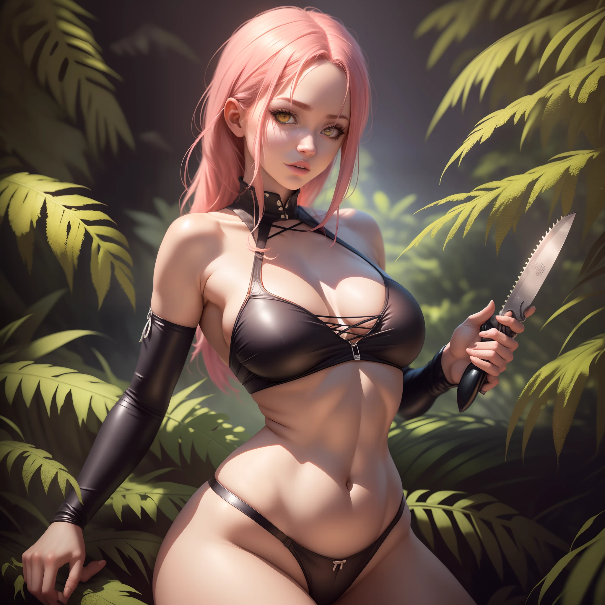 Makima Chainsaw Man, muito gostosa, muito sexy, seios muito enorme, roupa muito sexy, no-bra, (hiperrealista), (alta resolução), (8K), (extremamente detalhado), (best illustration), (belos olhos detalhado), (melhor qualidade), obra-prima)