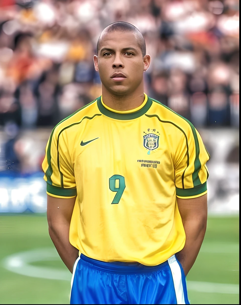 Football player in yellow and blue uniform standing on the field, Ronaldo Nazario Fenomeno, Ronaldo Nazario, Ronaldo Luis Nazario de Lima, Ronaldo brasileiro, Ronaldo Luis Nazario da Lima, Ronaldo Phenomenon, Dan dos Santos, joe alves, luis melo, edu souza, Edon Guraziu, Parece Fabiula Nascimento