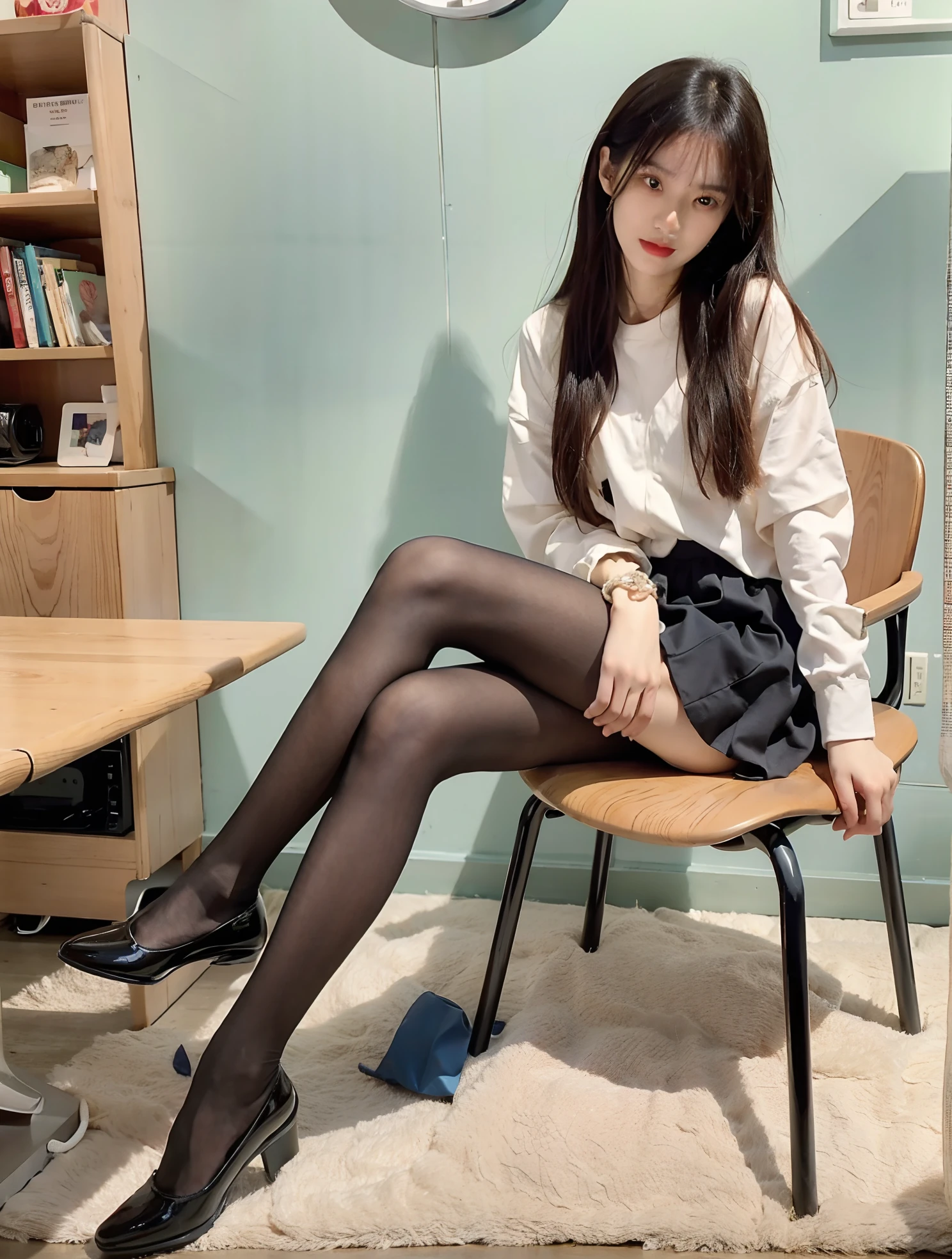 Best quality at best，tmasterpiece，超高分辨率，Textured skin，The is very detailed，awardwinning，high detal，（realisticlying：1.4），teens girl，Juvenile，Clear eyes，Pupil correction，A detailed eye，Precise eye structure，Clear faces，Accurate leg structure