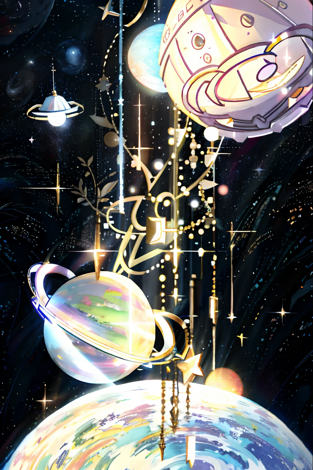 starlights,heavenly body,galactic,kosmos,Movie lighting,exquisitedetails