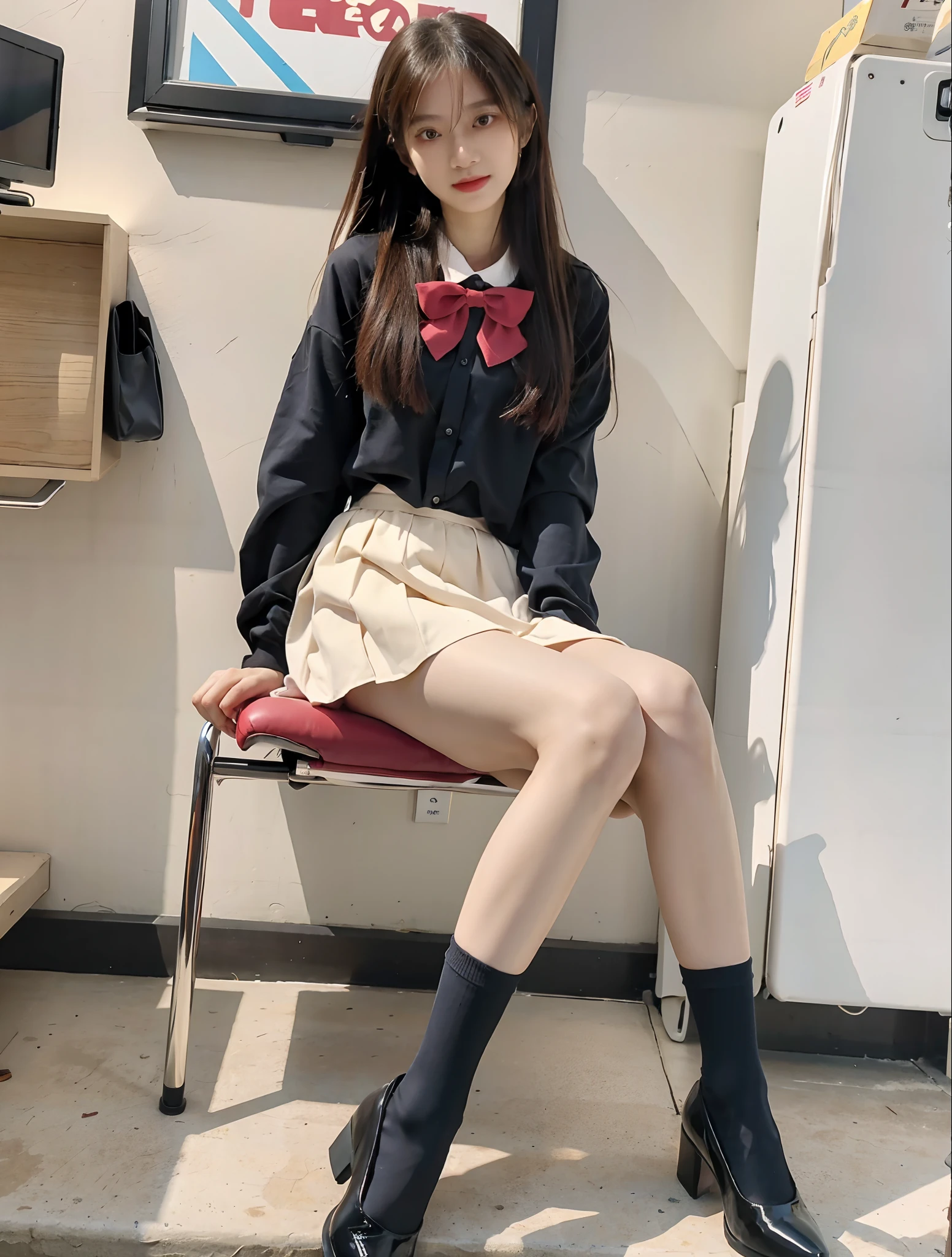 Best quality at best,tmasterpiece,超高分辨率,Textured skin,The is very detailed,awardwinning,high detal,(realisticlying:1.4),teens girl,Juvenile,Clear eyes,Pupil correction,A detailed eye,Precise eye structure,Clear faces,Accurate leg structure