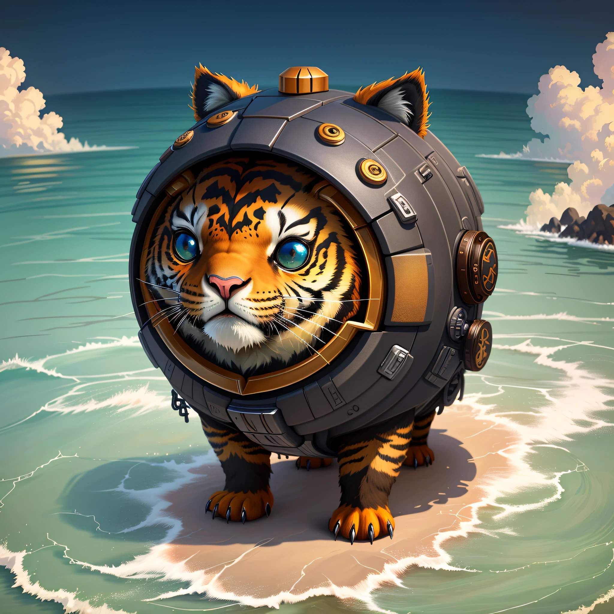 "Create masterpieces of cute creatures with inspired ultra-detailed concept art. Unleash your inner Cu73Cre4ture programmer with the power of steady diffusion and bring your imagination to life! ", (zodiac tiger), high detail, 8k