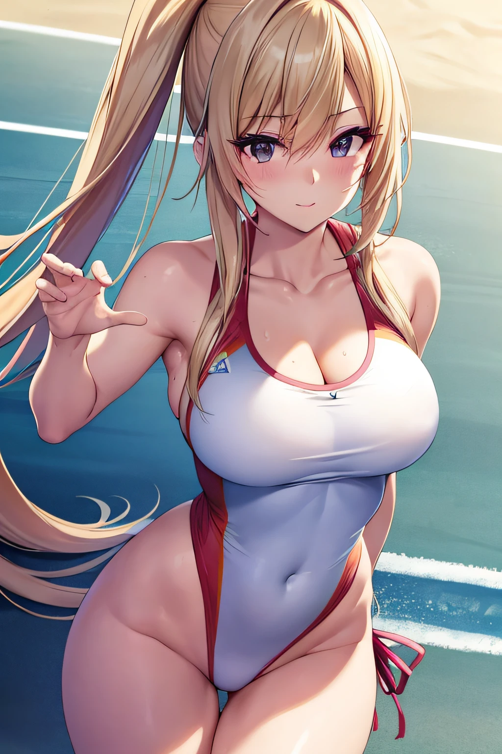 High Detail Raw Photo Masterpiece Top Beautiful Legs Beautiful Legs Sexy Mai Kawakami Small Tits Long Legs Beautiful Legs (Buruma)、1garl、a blond、(Ultra-thin beach volleyball clothes)、A detailed face、animesque、face perfect、perfect eyes、high-detail、4K、sleeoing、foco nítido、hight resolution、awardwinning photo、sexypose、