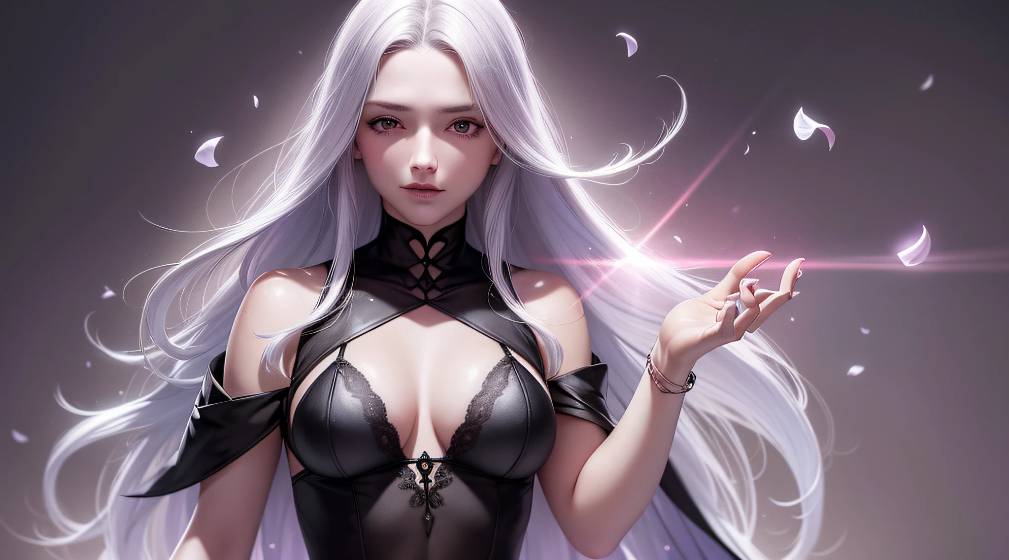 A female vampiro dracula (peitos pequenos, cabelos azul-escuros), obra-prima, melhor qualidade, (papel de parede CG unity 8k extremamente detalhado), (melhor qualidade), (best illustration), (melhor sombra), absurdos, lifelike lighting, (Abyss), lindo brilho detalhado, pose natural, de corpo inteiro, standingn, petals falling, interior, fanning, lanterna, 16K, HDR, highres, campo de profundidade, (grain of film: 1.1), boken, hora dourada, (lens flare), vinheta, rainbowart, (color classification: 1.5)