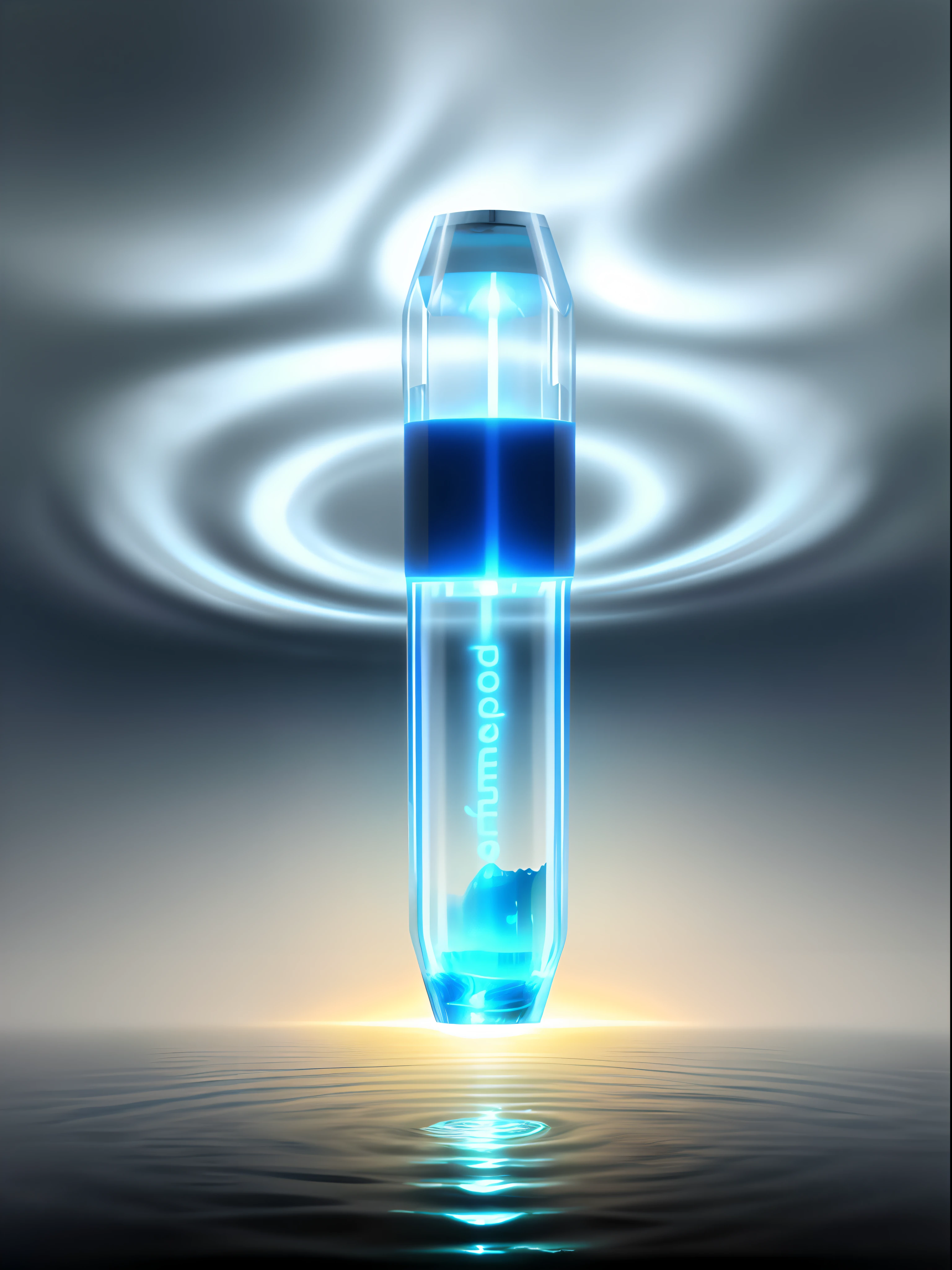 Background with：With blue water ripples，The blue light fell，with light glowing