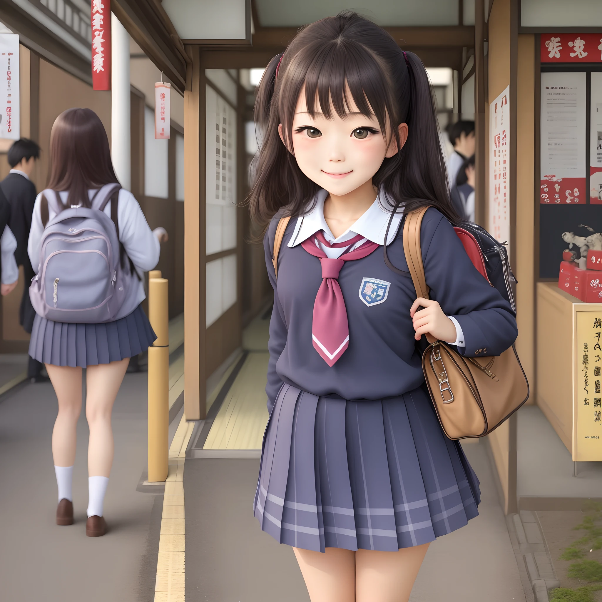 Cute schoolgirl in Japan