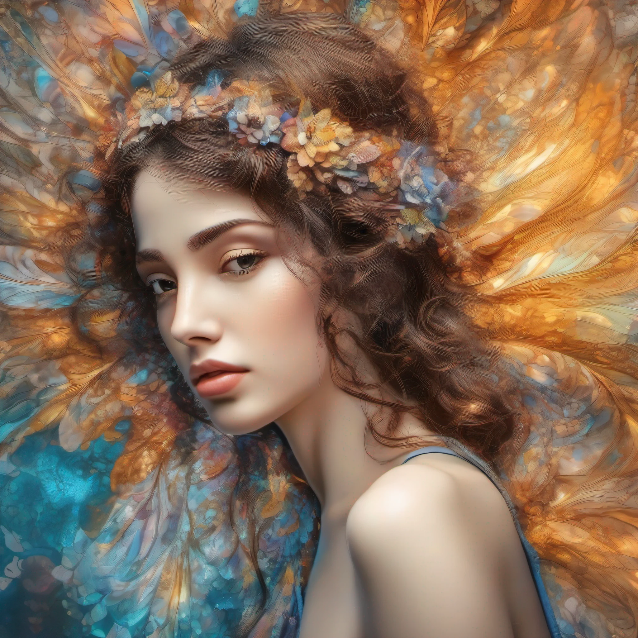 (((splash art style, Beautiful angel girl, melted and blended in alcohol ink and Mandala paint design))) detailed painting of a mandala as a background))) Nikon Z 14mm ultra-wide angle lens, award-winning glamour photograph, ((best quality)), ((masterpiece)), ((realistic)), geometric forms, subsurface scattering, radiant light rays, high-res, detailed facial features, high detail, sharp focus, smooth, aesthetic, extremely detailed, angle ,glowing ,UHD, vivid colors ,Arthur Rackham, Dr. Seuss , Norman Rockwell, magic ,digital illustration@CreatorWIN