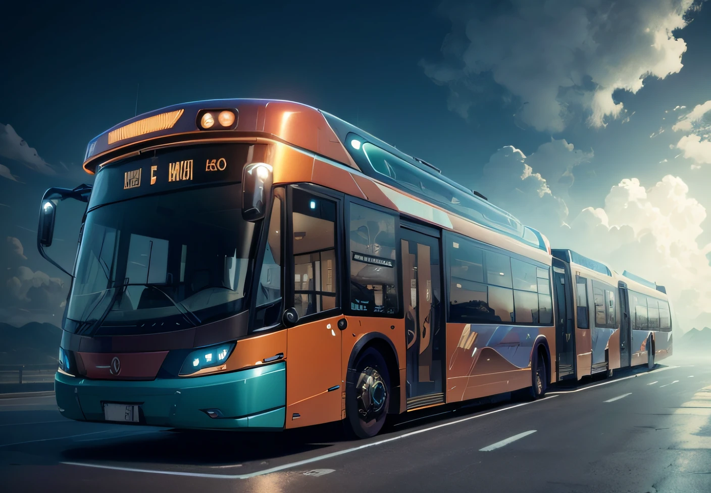 futuristic articulated bus, brancos de fundo, Corpo Steampunk, detalhes intrincados, Magnificent, cinemactic, high resolution, 4k,