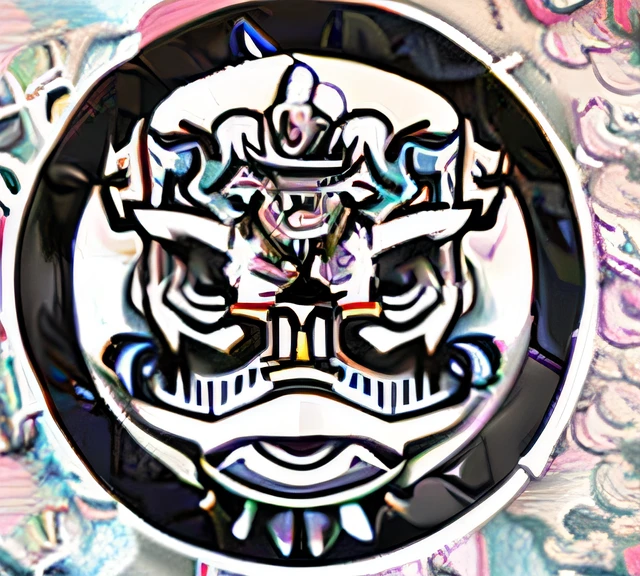 Close-up of colorful logo with lion dance, lion dance, third lion head, Chinese Dragon, Dragon face, 中 国 鬼 节, China, chinese dragon engrave, dragon design language, Kungfu, DnD), Dragon, Kungfu, Full details, , Colorful signs