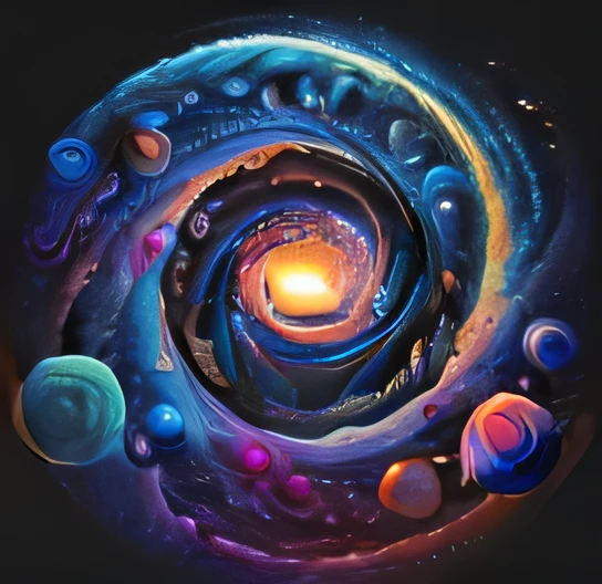 Close-up of spiral with planets and stars as background, swirling water cosmos, Space art, Galactic entity, spirals, cosmic and colorful, spiral heavens, Cosmic image, multiverse portal, cosmic entity, cosmic space, swirling scene, creation of the universe, Mysterious vortex, swirling galaxies, galactic, cosmic color scheme, dimensional