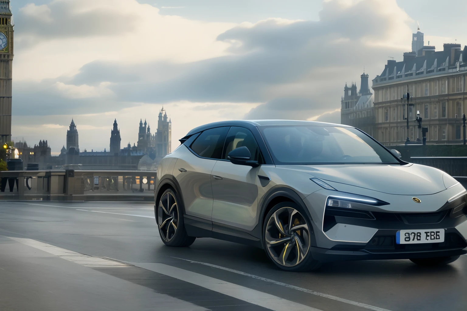 high quality, \(8k, RAW photo, best quality, masterpiece:1.2\), \(realistic, photo-realistic:1.37\),
eletre,a car in london, wide-angle, masterpiece, award winning, parked on a road, buildings in background, big ben, natural lighting, cloudy skies, urban, sharp focus, smooth, intricate details, 8k wallpaper, trending on artstation,
eletre