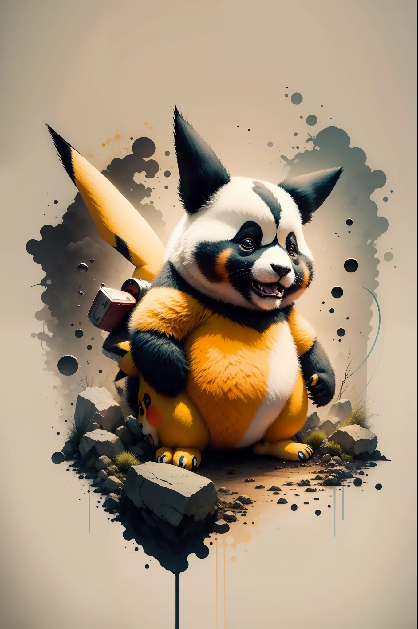 Pikachu and Panda color fusion