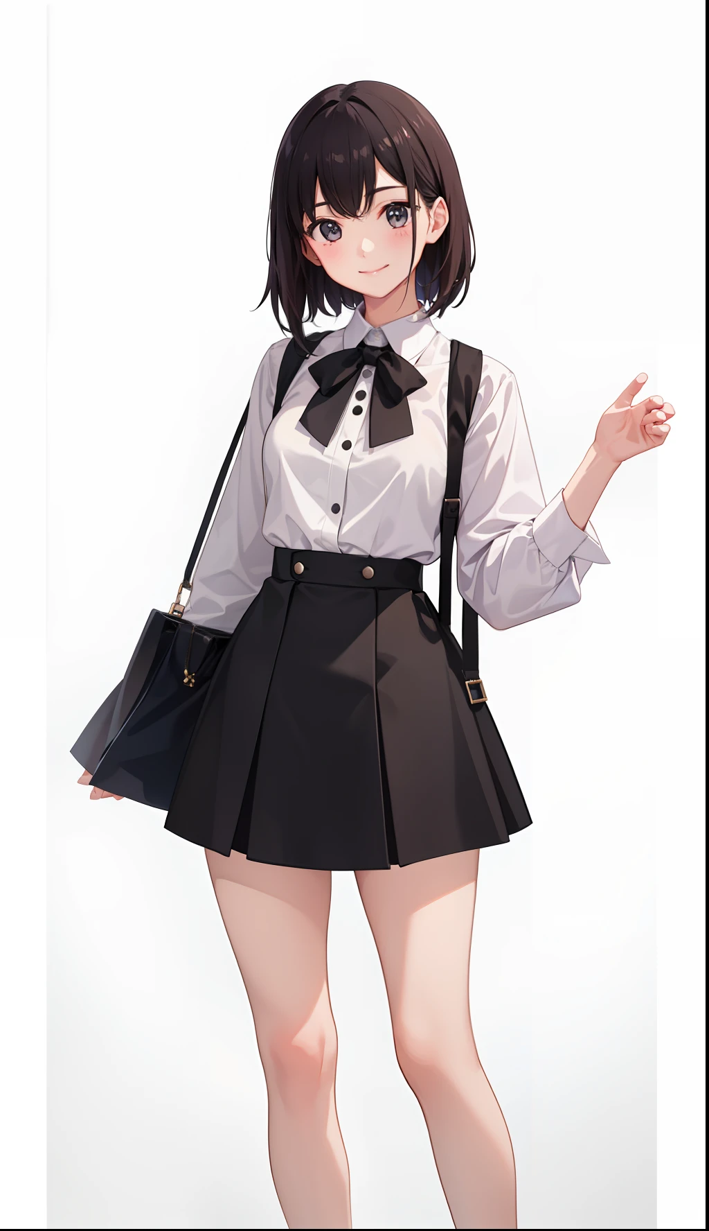 1girl in、A smile、A delightful! The shirt、skirt by the、(small tits)
