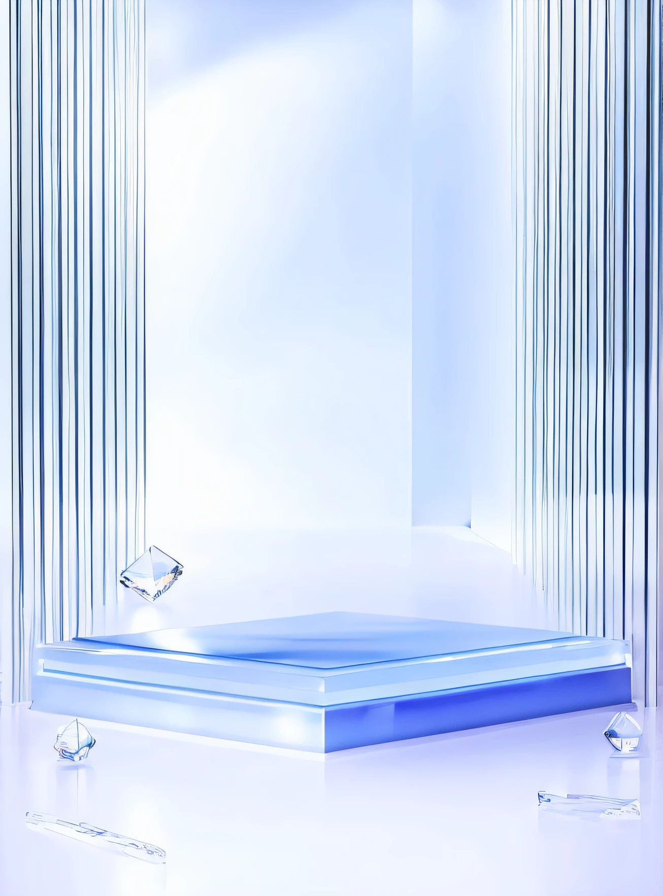 There is a glass display case, pillars of ice background, crystal column, a crystalline room, transparent glass surfaces, Clear glass, Transparent glass, Clear glass, crystal material,background is white, transparent corrugated glass, Glass texture, mirror background, Crystal texture, Translucent material, Clear background