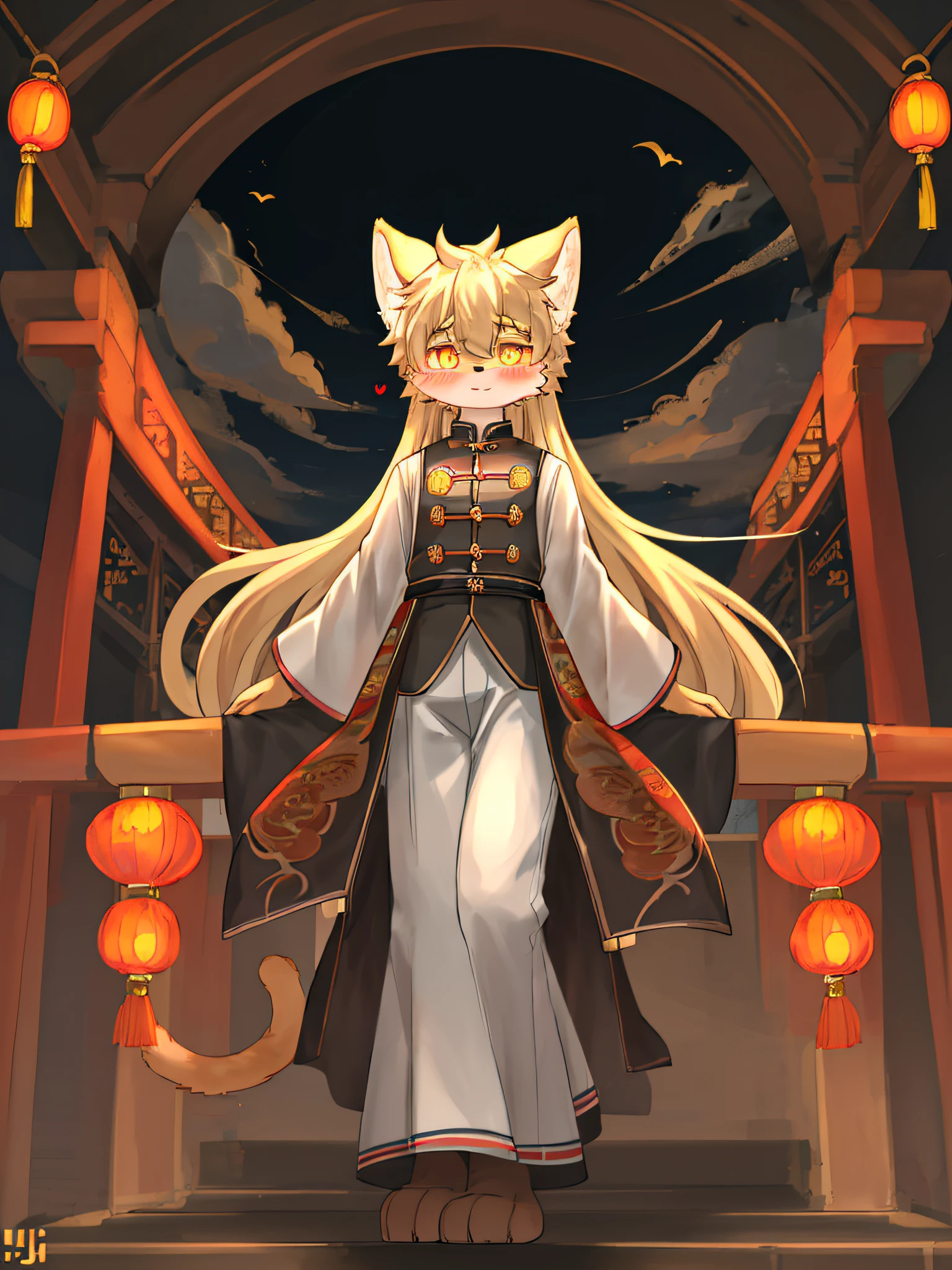 niji, (1boy:1.4), jw3, cat boy, (furry:1.5), pure white fur, body fur, (thick thighs:0.5), (full body:1.1), perfect lighting, (masterpiece), (ultra detailed), eyesgod,golden pupils, blush, long hair,  looking at viewer, solo, open clothes, tail, (chinese art), long dress,outdoors, outdoors,valley, UHD,BREAK,aoeu,aoeu,aoeu,aoeu,aoeu,aoeu,aoeu,aoeu,aoeu,aoeu,aoeu,aoeu,aoeu,aoeu,aoeu,aoeu,aoeu,aoeu,