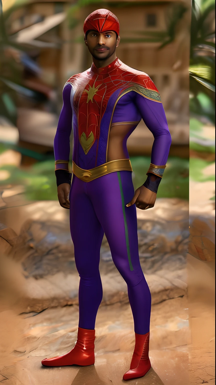 Alladin com roupa do homem aranha, fotorealista.