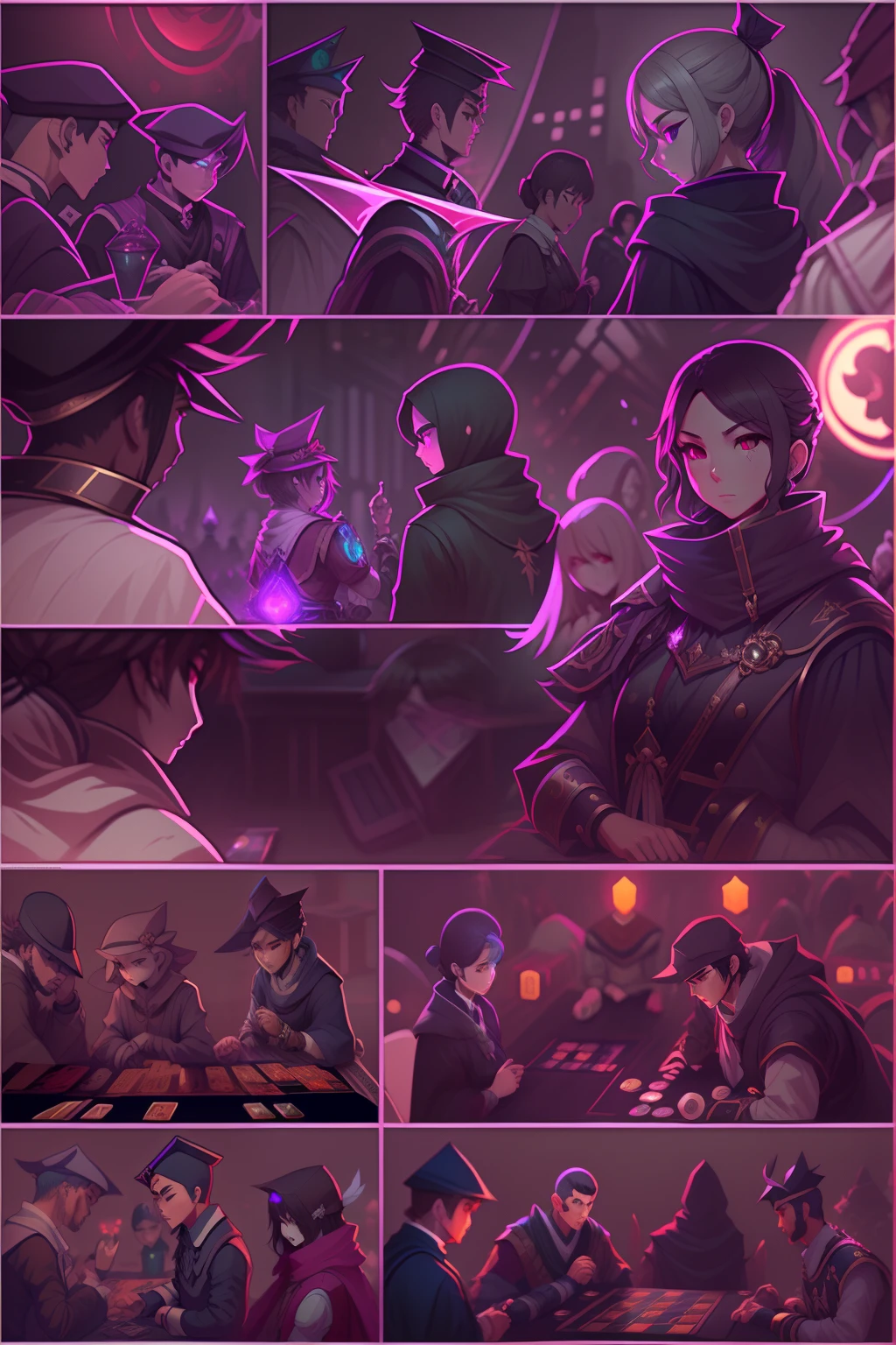 4k画质,high qulity,8K high quality detailed art,The board game club admits new students,There are characters,TRPG,Dark tones,Dark background,Dark