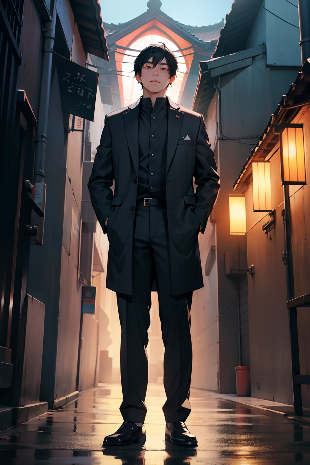 of a guy,Douluo,standing on your feet,the night,