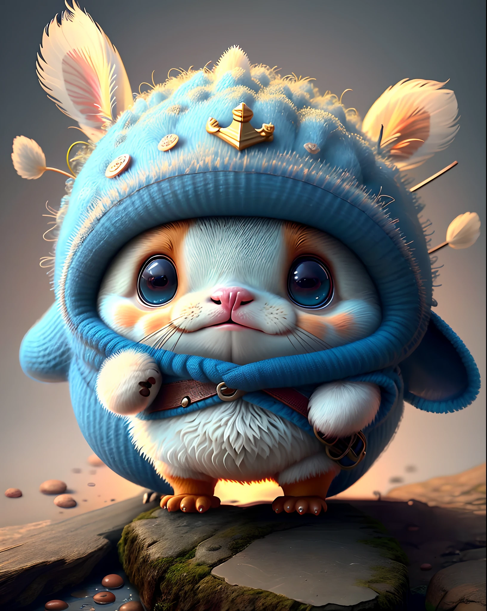 Top image quality、"Create cute creature masterpieces with inspired ultra-detailed concept art. Let your imagination come alive", (platypus), high detailing, in 8K、Top image quality、Dressed as a sailor in medieval Europe、Holding the ship's oars in your hands