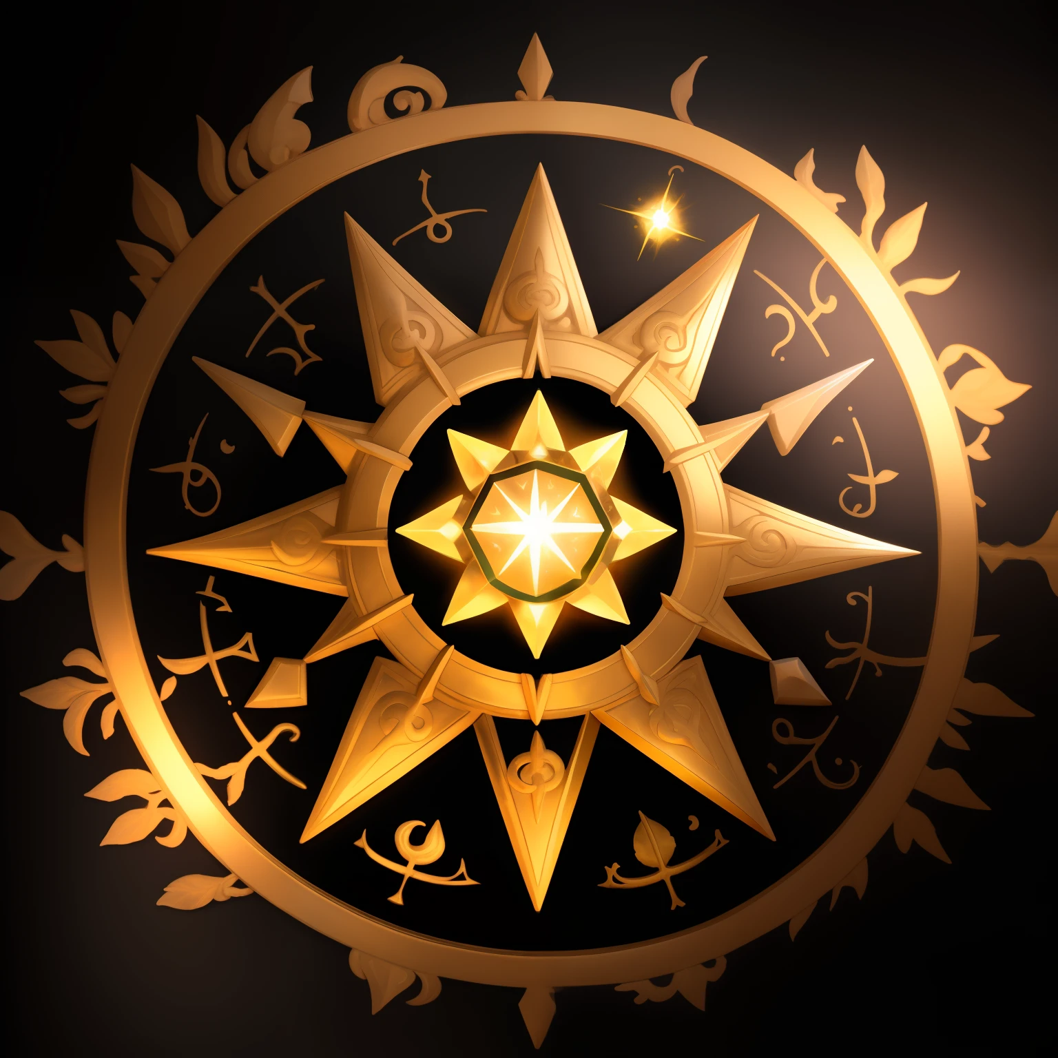 Hera Lux Etherea sigilum astral pentagrama sol cruz runas