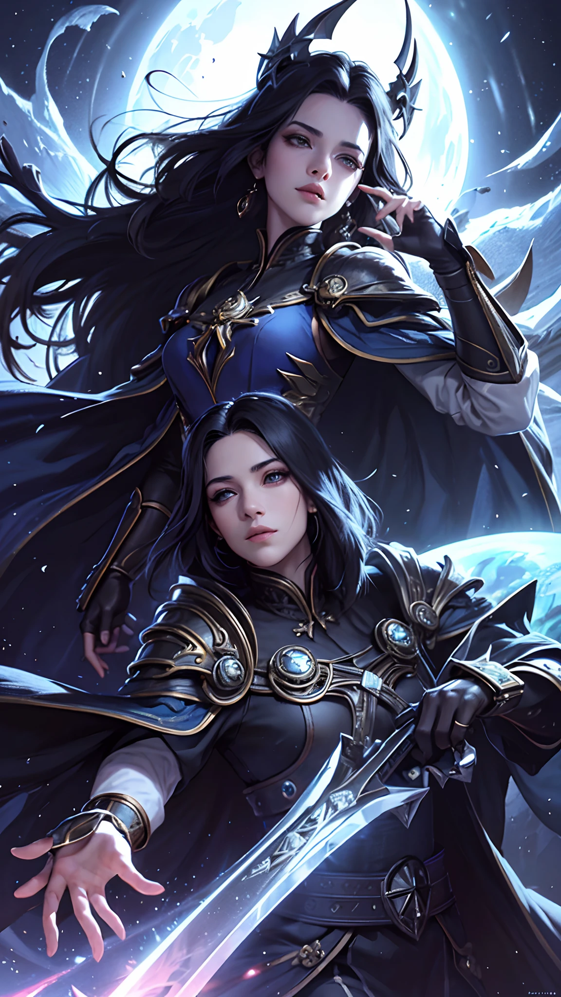 Arte Oficial, Unity 8k Wallpaper, Ultra Detalhe, Obra-Prima, Melhor Qualidade, Uma Mulher, (Muito Detalhe), dinamic angle, mystical expression, Fogo Efeito Brilhante, Fundo de Fantasia, rim lighting , Luz Lateral, cinematiclight, Ultra Definition, 8k UHD, grain of film, Melhor Sombra, Delicado, RAW, light particules, Textura Detalhada da Pele, Textura Detalhada da Armadura de Ouro, Clivagem, Rosto Detalhado, Detalhe complexo, Ultra-detalhado, Brilhante, Forte,  armadura branca, segurando uma arma, segurando um escudo, dron de vara, (((cabelo vermelho, seios gigantes 3.7))), olhos negros muito brilhantes, longo manto vermelho, fantasia, (realista),