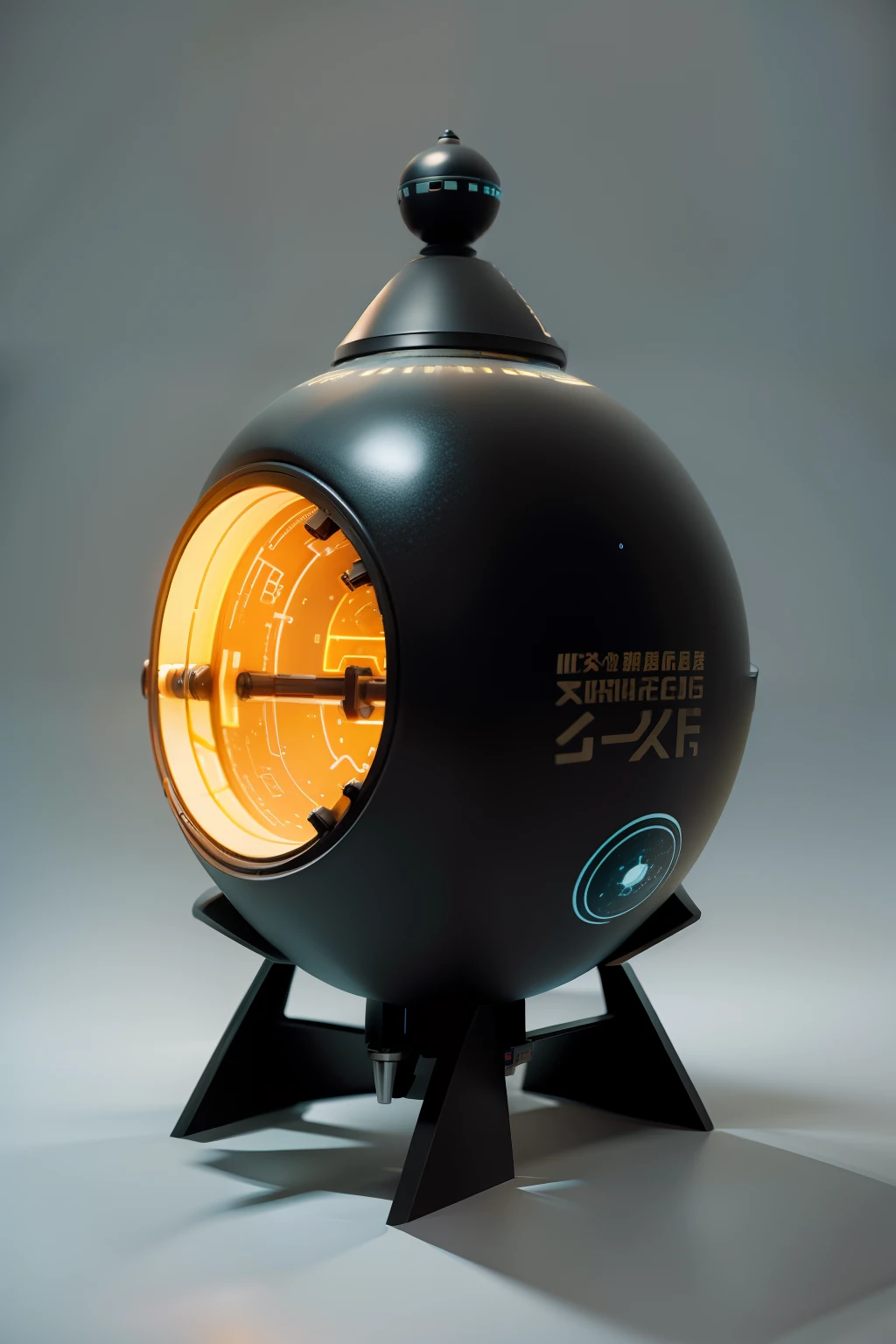 spaceship,Printed with the word Zhang Yuhang,emitting
