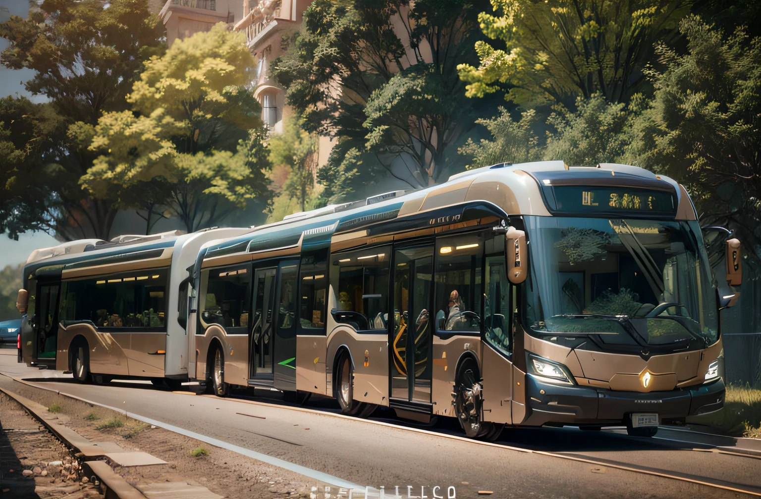 futuristic articulated bus, brancos de fundo, Corpo Steampunk, detalhes intrincados, Magnificent, cinemactic, high resolution, 4k,