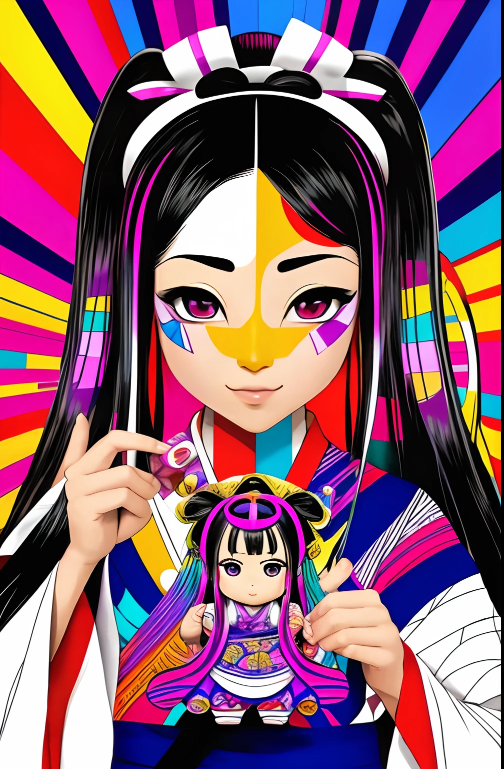 (kaguya ōtsutsuki),  Eduardo Kobra ,Romero Brito,The Filling Twins ,multidimensional geometric wall PORTRAIT, arte, Chibi,
Yang08k, lindo, Colouring,
Primary works, qualidade superior, melhor qualidade, Arte Oficial, Beautiful and Aesthetic, 64k