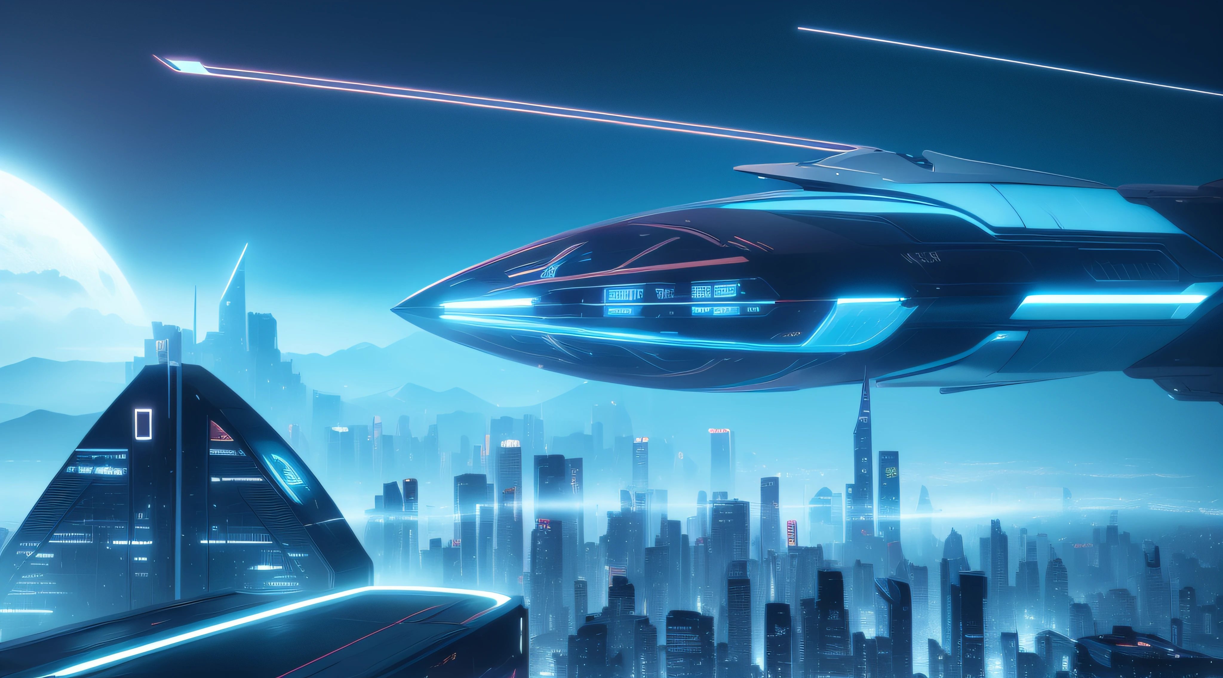 science fiction scene,Business background,Futuristic,virtual,Blue white line,cyber punk perssonage,2077,Epic scenes,Master quality,Excellent sense of design,background-image,No Man,No characters