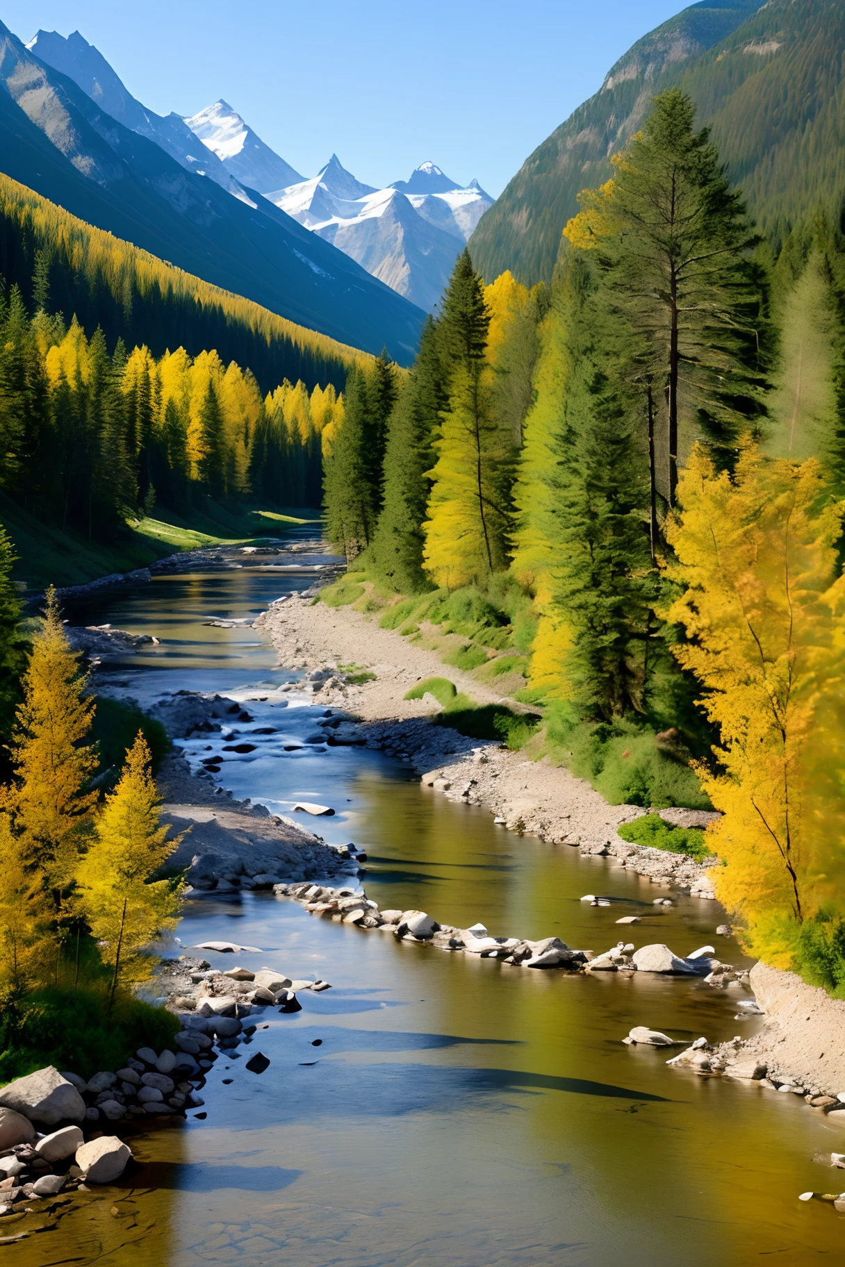 Beautiful mountains and rivers