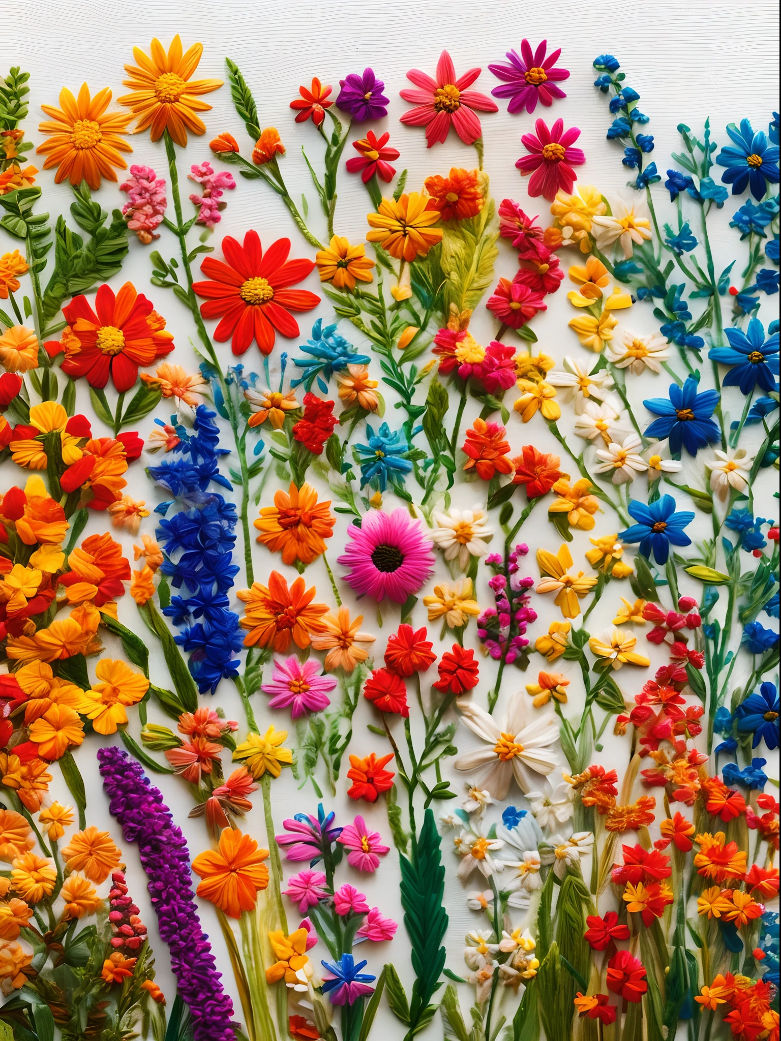 A vibrant 3D real wildflower clipart elements, natural, high-quality image, vivid colors, artistic photography, by Jane Doe, clipart, elements, white background