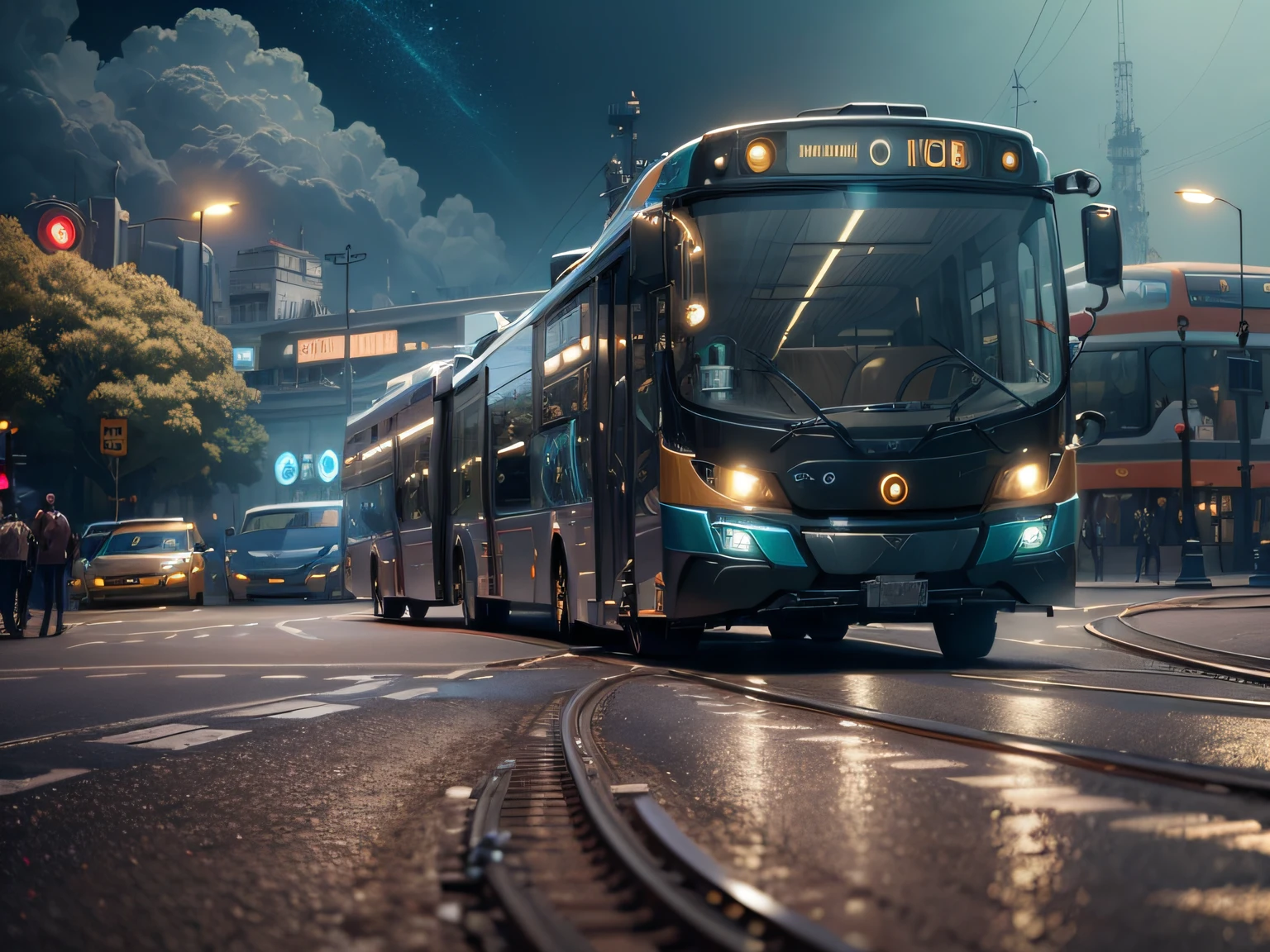 futuristic articulated bus, brancos de fundo, Corpo Steampunk, detalhes intrincados, Magnificent, cinemactic, high resolution, 4k,