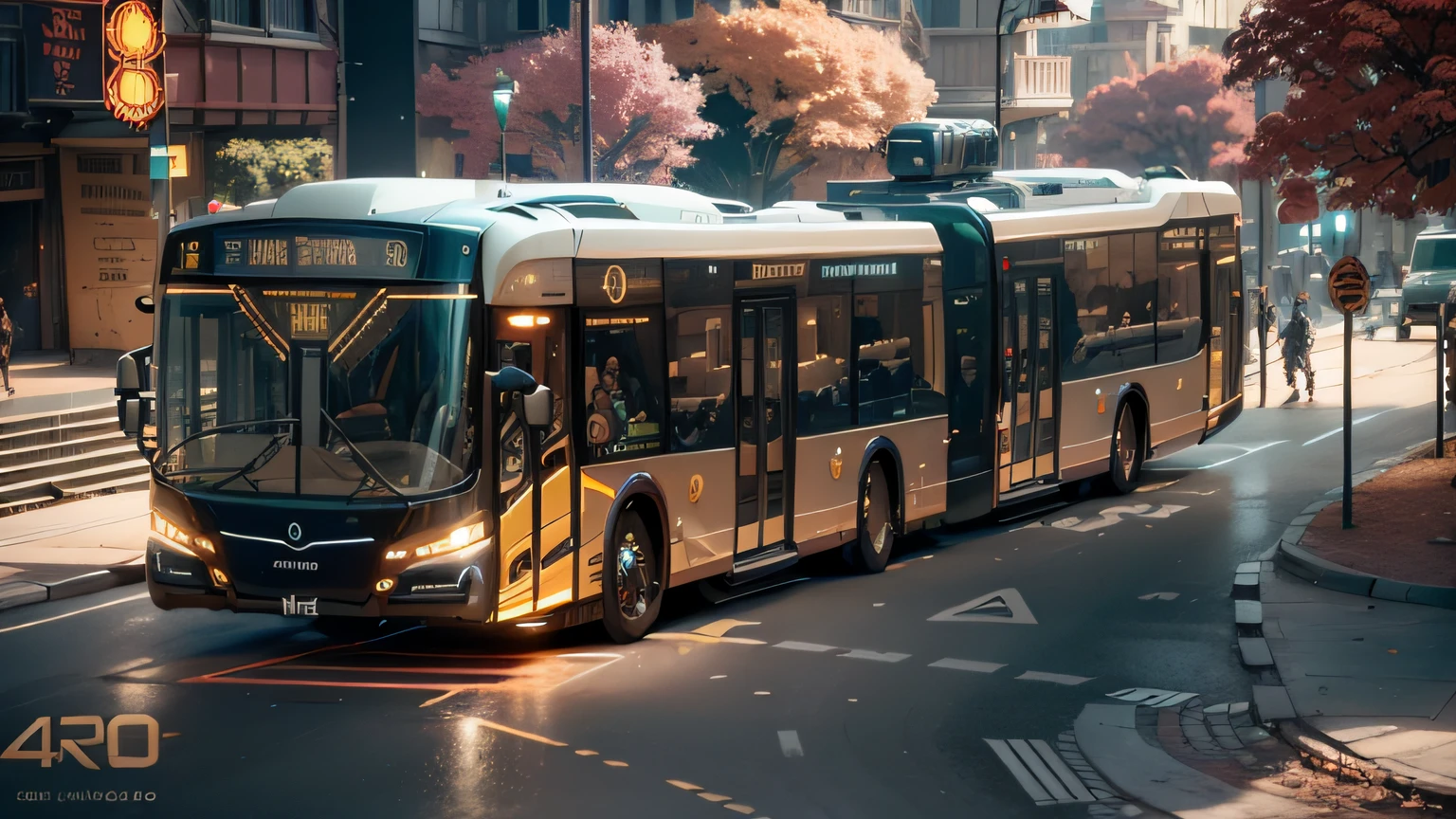 futuristic articulated bus, brancos de fundo, Corpo Steampunk, detalhes intrincados, Magnificent, cinemactic, high resolution, 4k,