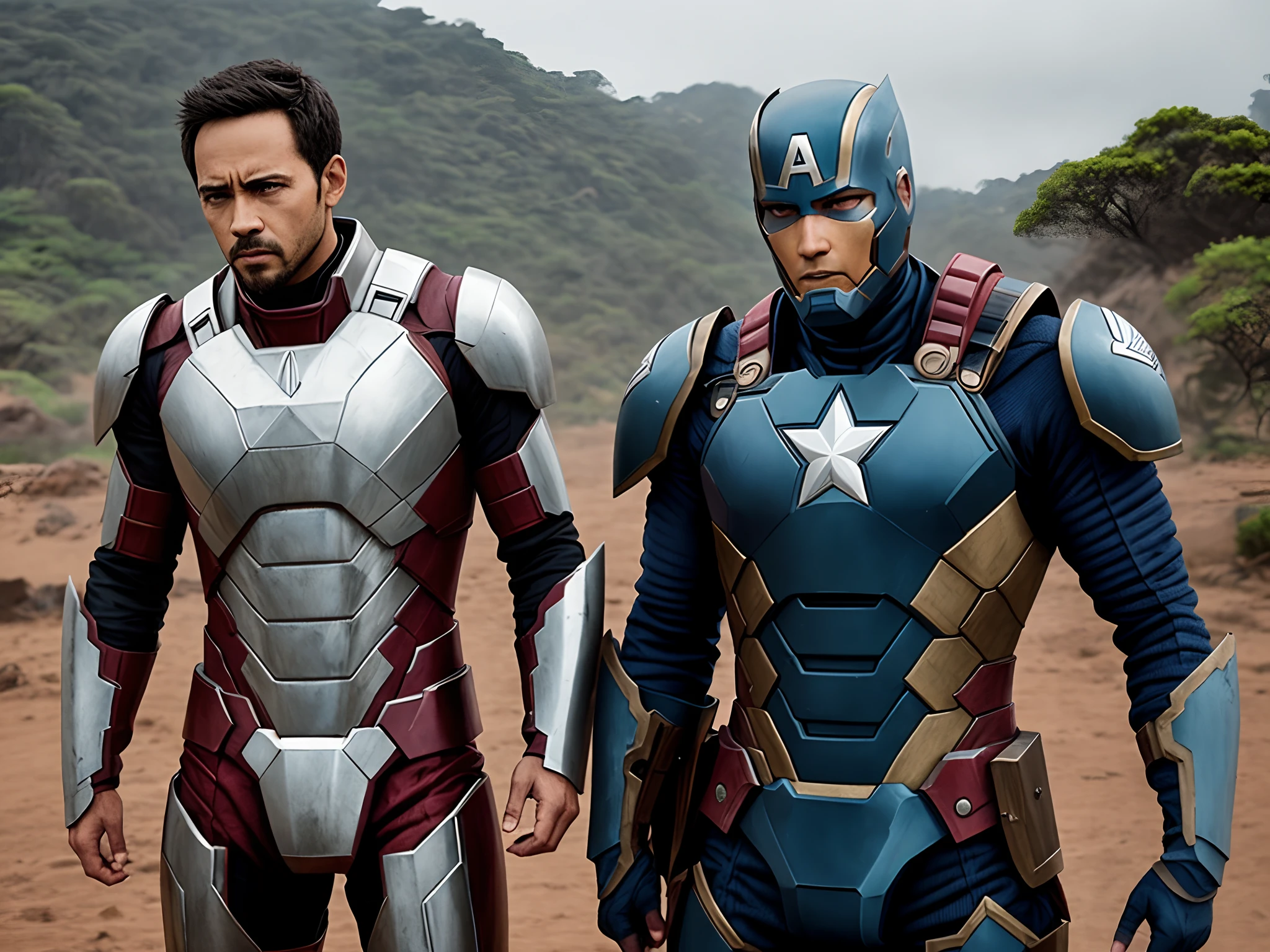 Crie uma fusao de capitao america e homem de ferro