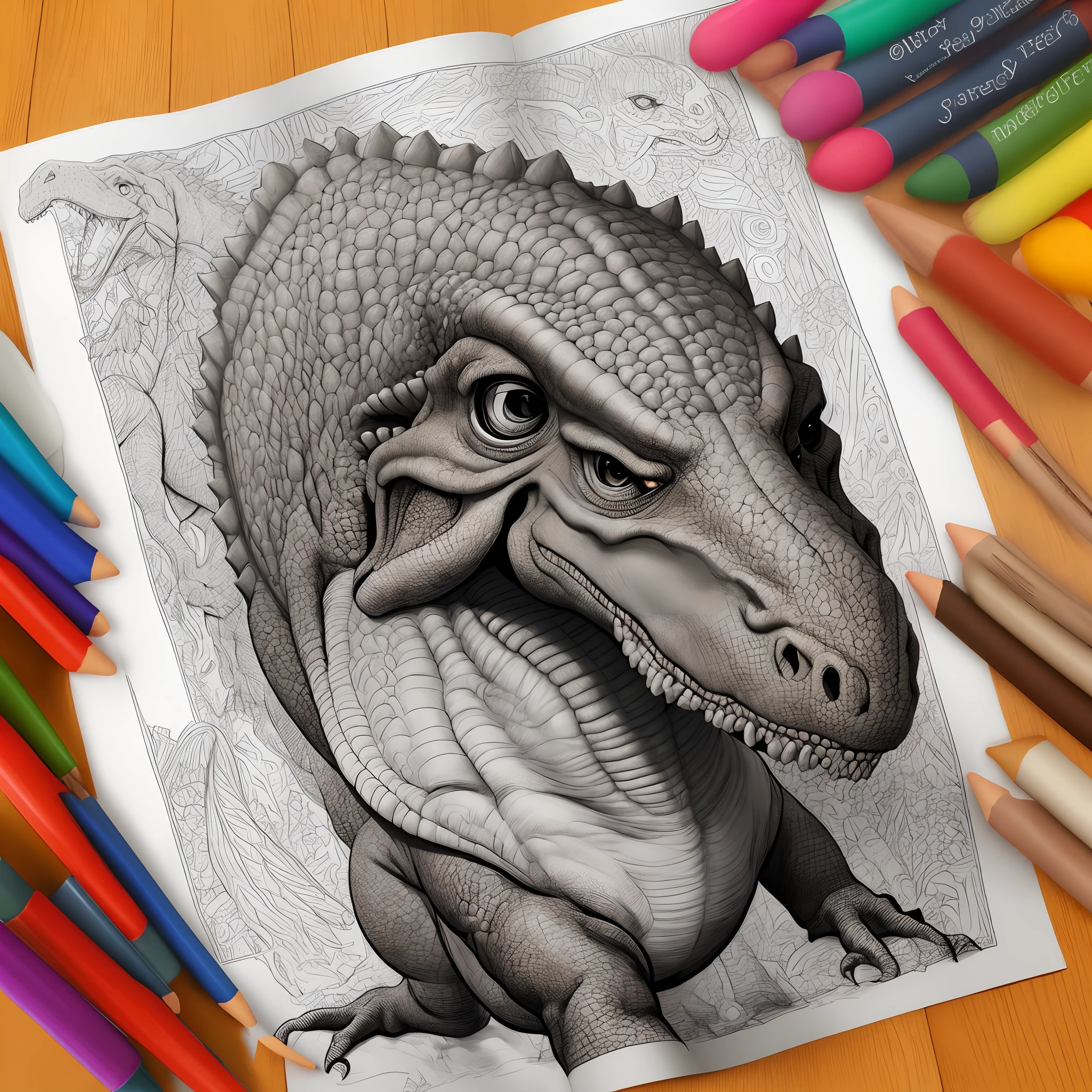 Dinosaur coloring book cover